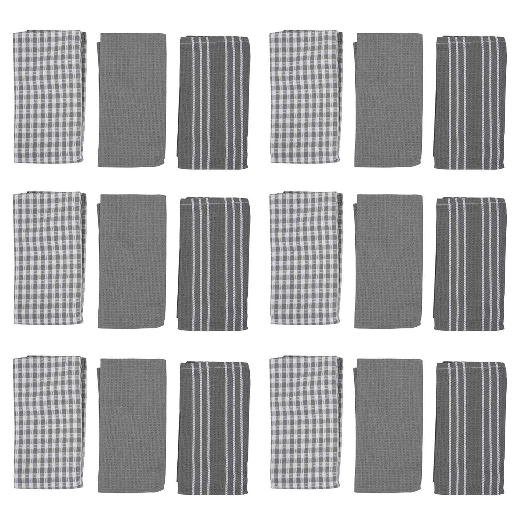 Torchons de cuisine lavables en machine lot de 18 serviettes coton