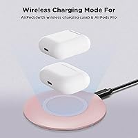 Vista 8 de Cargador inalámbrico de 15 W rosa rápido compatible con T-Mobile REVVL 7 PRO 5G, almohadilla de carga delgada de carga rápida