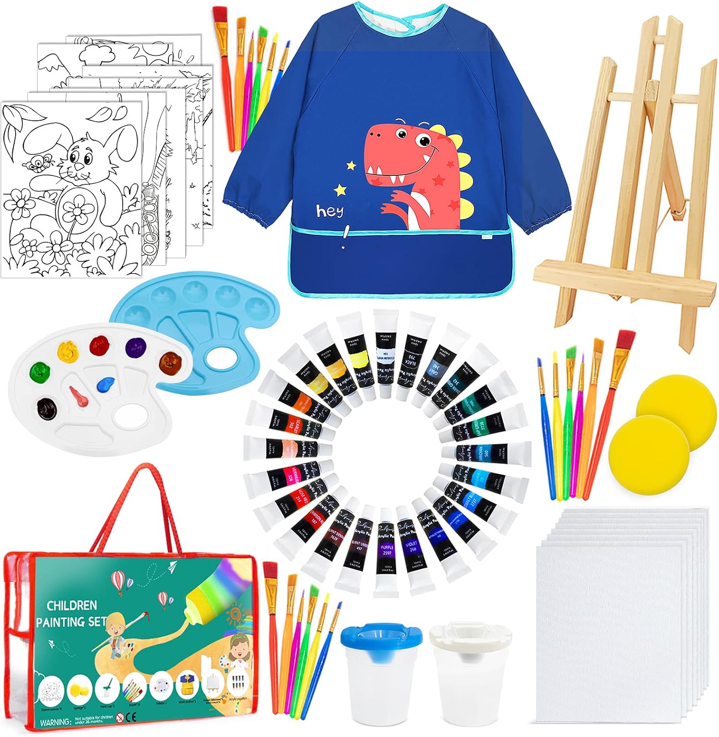 EVNEED Painting Set for Kids,66 Pieces Kids Paint Set with