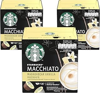 Starbucks Madagascar Vanilla Macchiato By Nescafe Dolce Gusto 12 Capsules, Pack of 3
