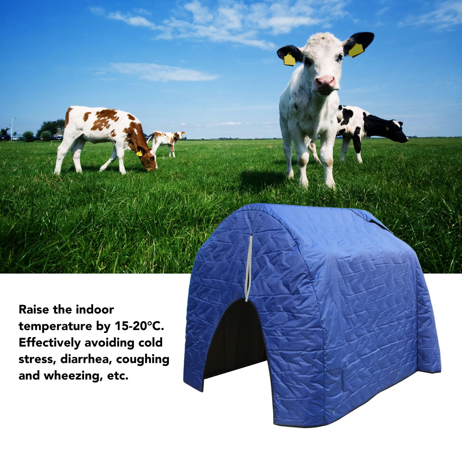 Tnfeeon Funda para Conejera para Becerros Al Aire Libre, Cubierta Impermeable para Conejera de Algodón de Tela Oxford, 2,2 X 1,5 X 1,55 M, Cubierta para Lluvia de Invierno Cálida a Prueba de Viento