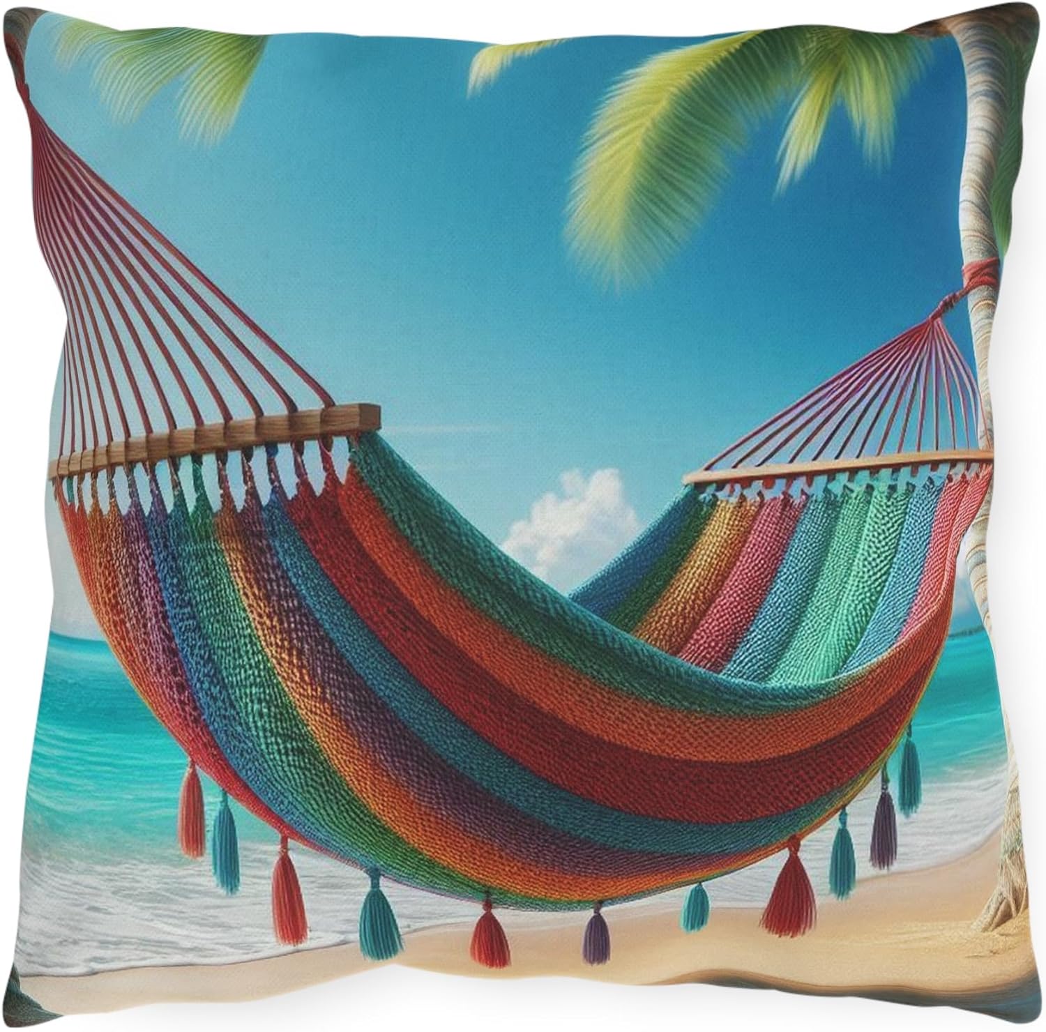 Vibrant Double-Sided Woven Outdoor Pillow for Hammocks