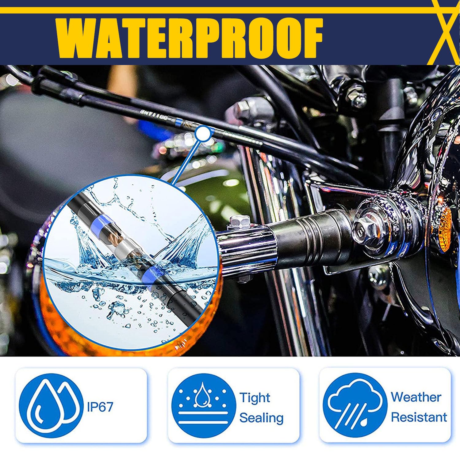 430 conectores de alambre de sellado de soldadura con pistola de calor de 300 W, conectores de alambre termorretráctiles impermeables, kit de conectores eléctricos para marina (calibre 26-10) (430