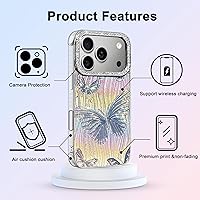 Vista 221 de I-MGAE-IN-AR - Funda diseñada para iPhone 12 y 12 Pro, diseño de mariposa plateada brillante, funda protectora de poliuretano termoplástico, suave