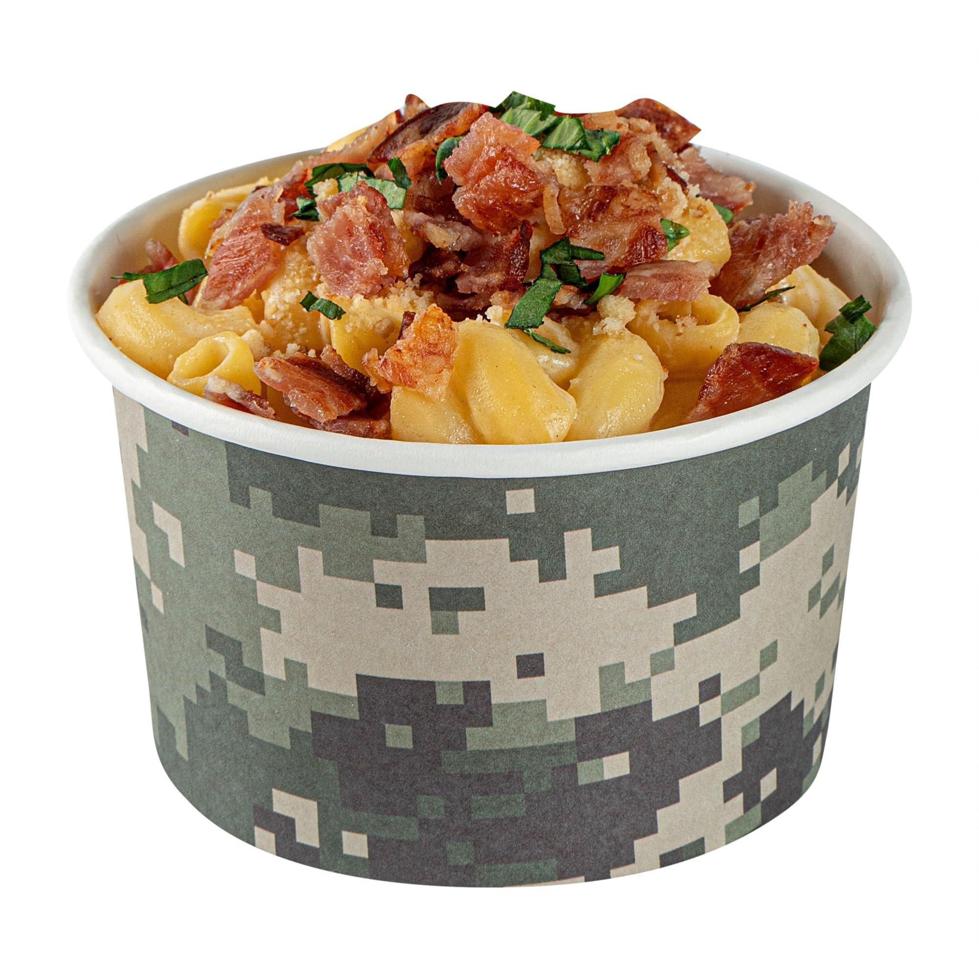 Restaurantware Coppetta 5 Ounce Dessert Cups, 50 Disposable Ice Cream Cups - Lids Sold Separately, Sturdy, Camouflage Paper FroYo Bowls, For Hot And Cold Foods, Perfect For Gelato Or Mousse