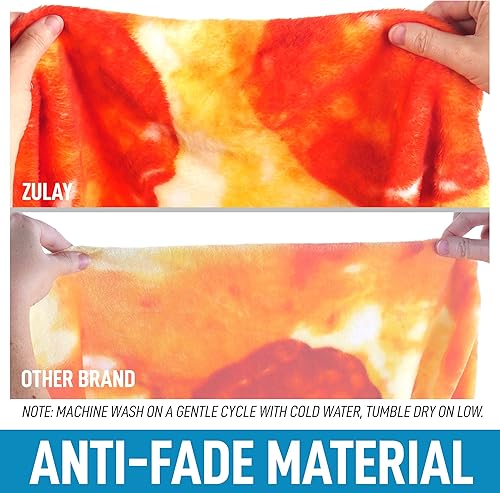 Miniatura 7 de Zulay - Manta gigante de pizza de Pepperoni (60 pulgadas), manta de pizza grande para adultos y niños, manta redonda de franela suave de primera