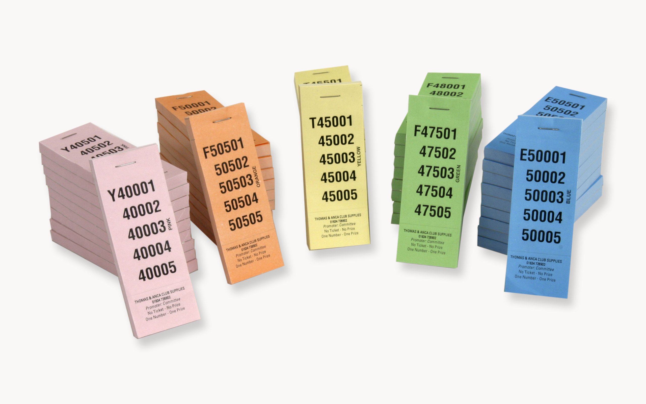 Thomas & Anca Club Supplies Ltd 5 No 1 Perforation Raffle Ticket Numbered 1-100,000