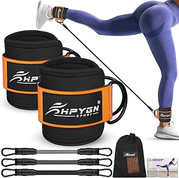 HPYGN Ankle Resistance Bands, Ankle Bands for Working Out with Cuffs, Resistance Bands for Leg Butt Training Workout Equipment for Kickbacks Hip Gluteus Training, Ankle Strap with Exercise Bands