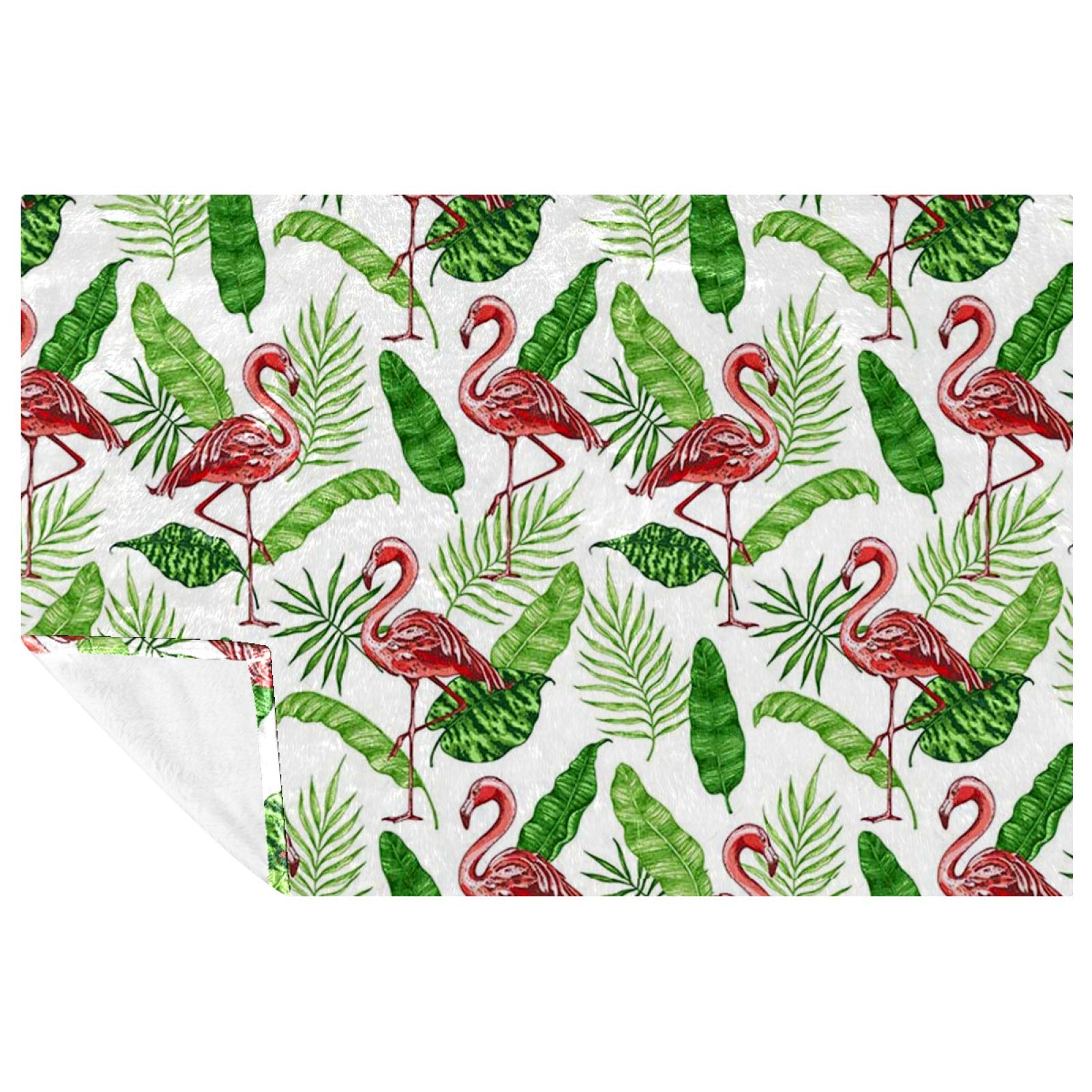 Plaid flamant rose pour pique-nique et plage au motif vintage tropical