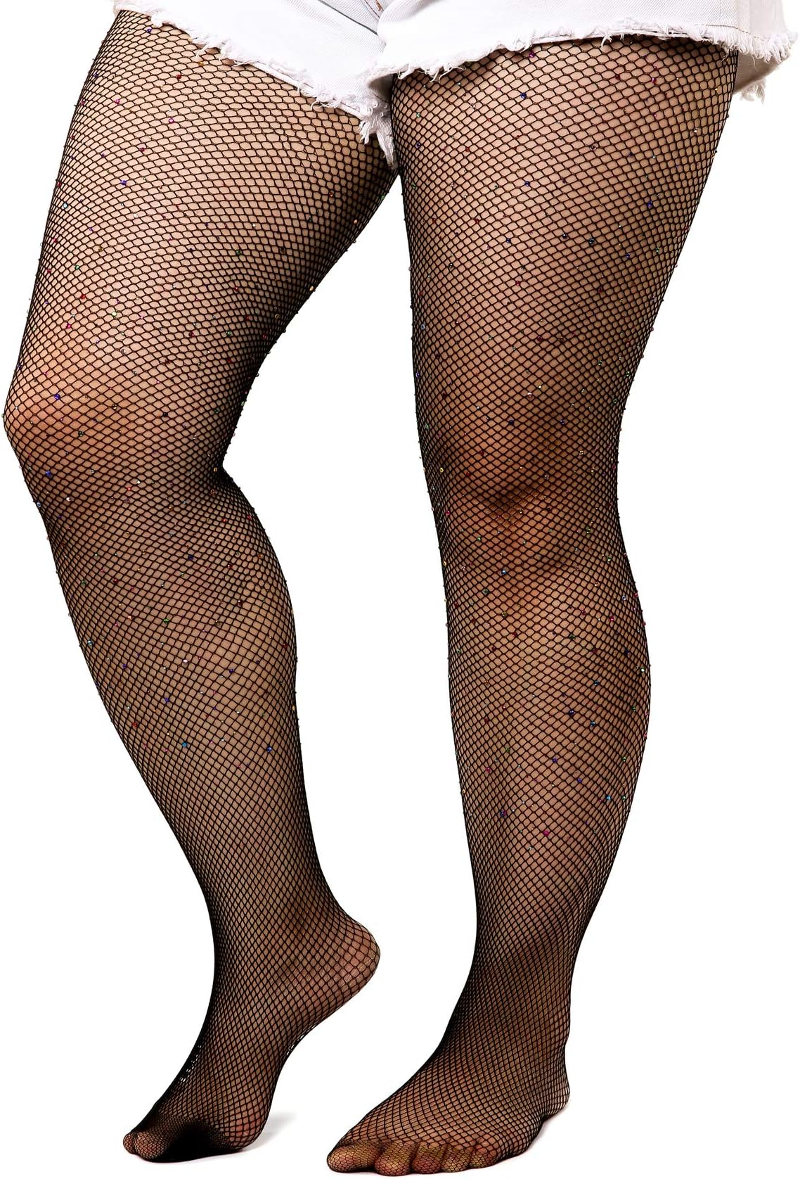 akiido High Waist Tights Fishnet Stockings Thigh High Stockings Pantyhose (1-single-sock-6)
