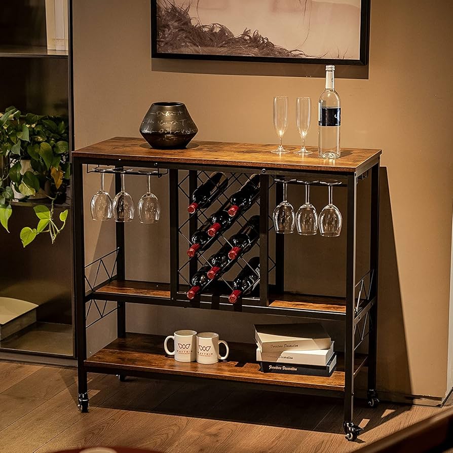 新品☆3段バーワインラック サービングカート 車輪付き フードトラック Amazon.co.jp: OKZEST 3段 ローリングバーカート 家庭用