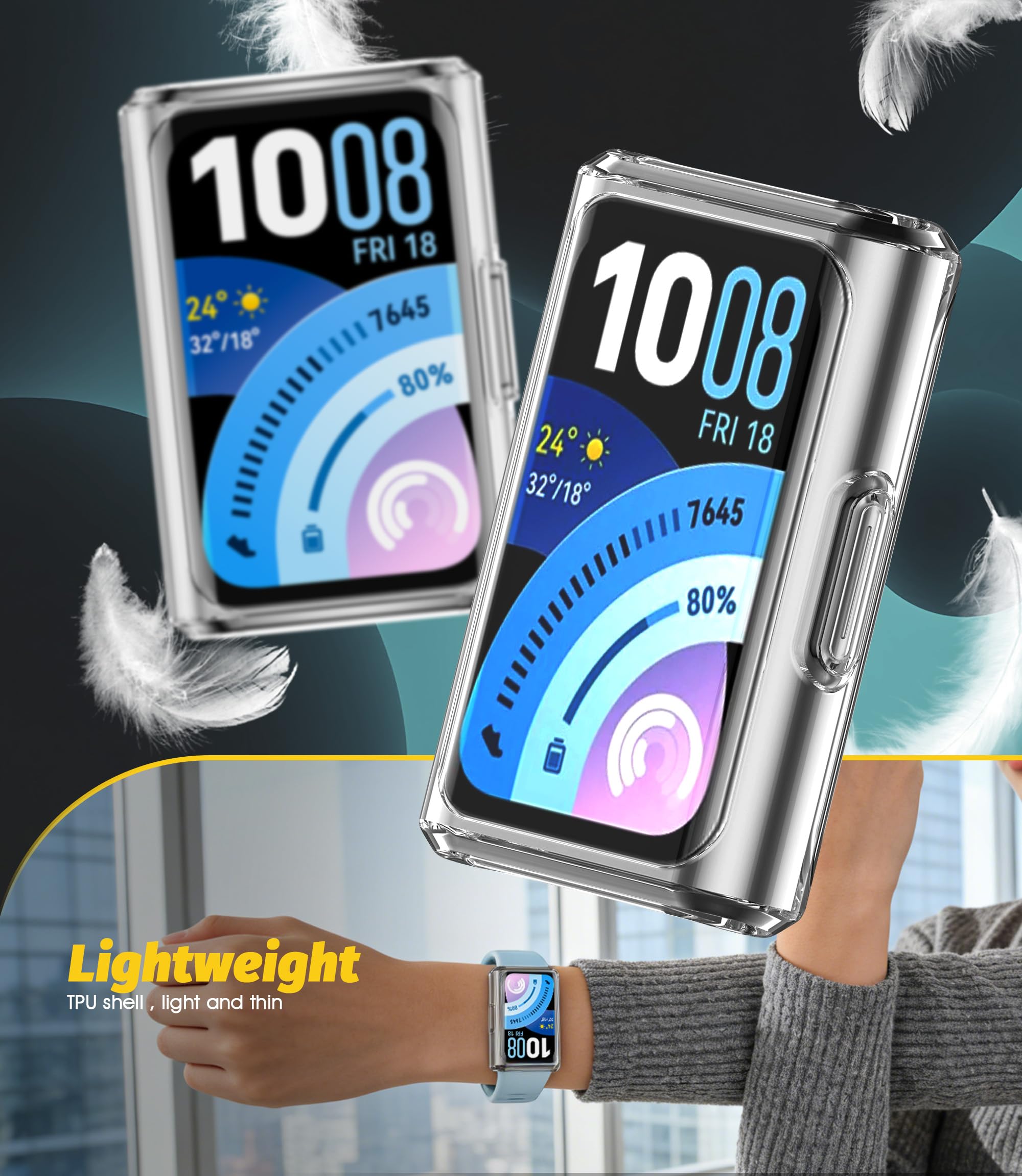 NEWZEROL 3 sztuki pokrowców ochronnych do Huawei Band 11 Pro, pełne pokrycie, zderzak TPU, elastyczne etui z ochroną przed zadrapaniami do Huawei Band 11 Pro – przezroczyste