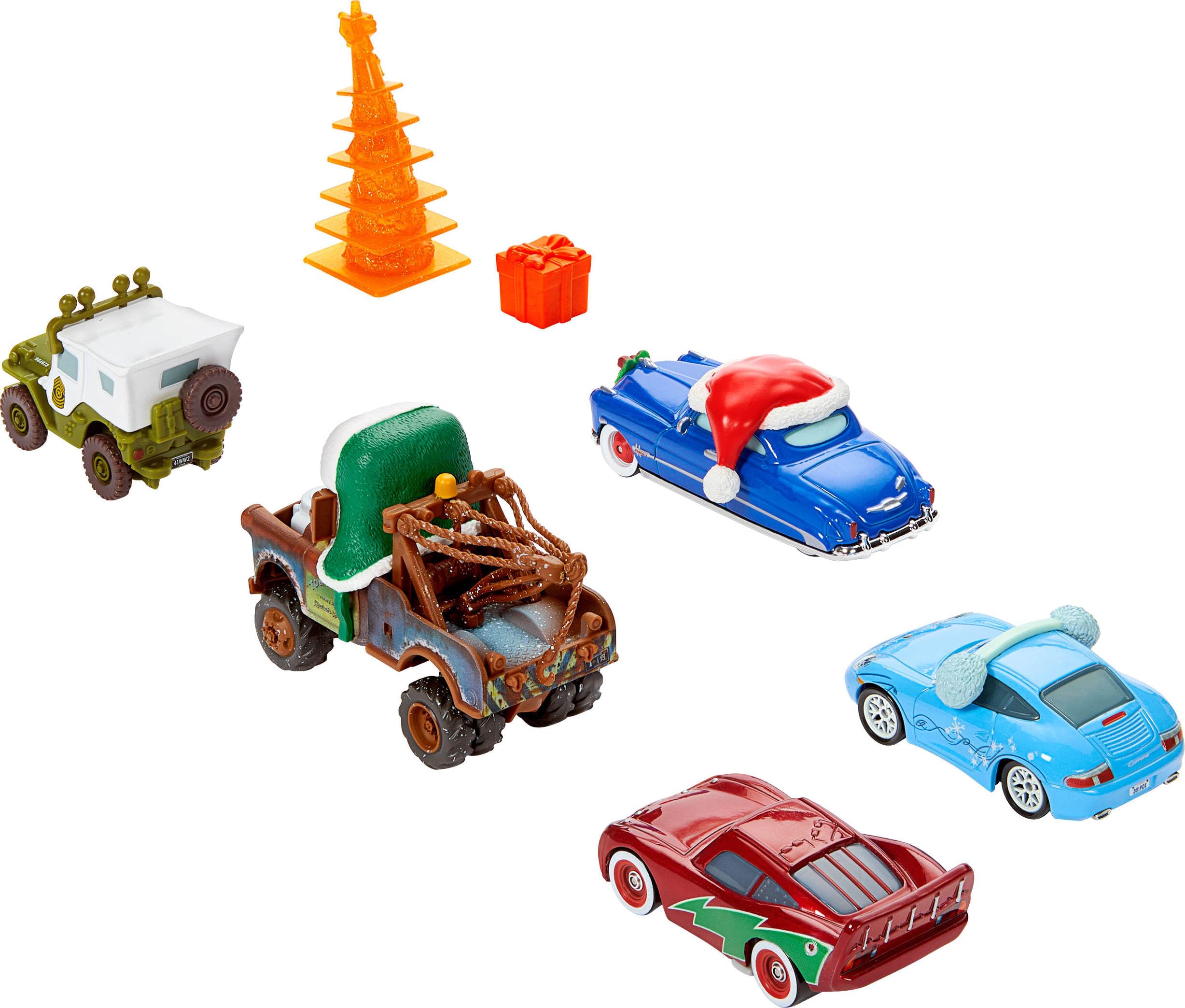 Mattel Disney and Pixar Cars Toy Multipack, Set of 5 Winter-Themed
