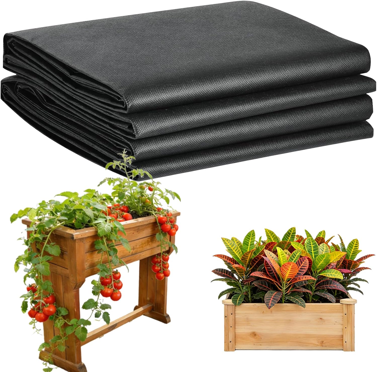 Heavy Duty Landscape Fabric Liner for Outdoor Large Veg Trough Raised Bed Planters, Cut-to-Fit Plant Grow Bag Liner for Vegetable Trugs & Herb Planters (160x290cm)