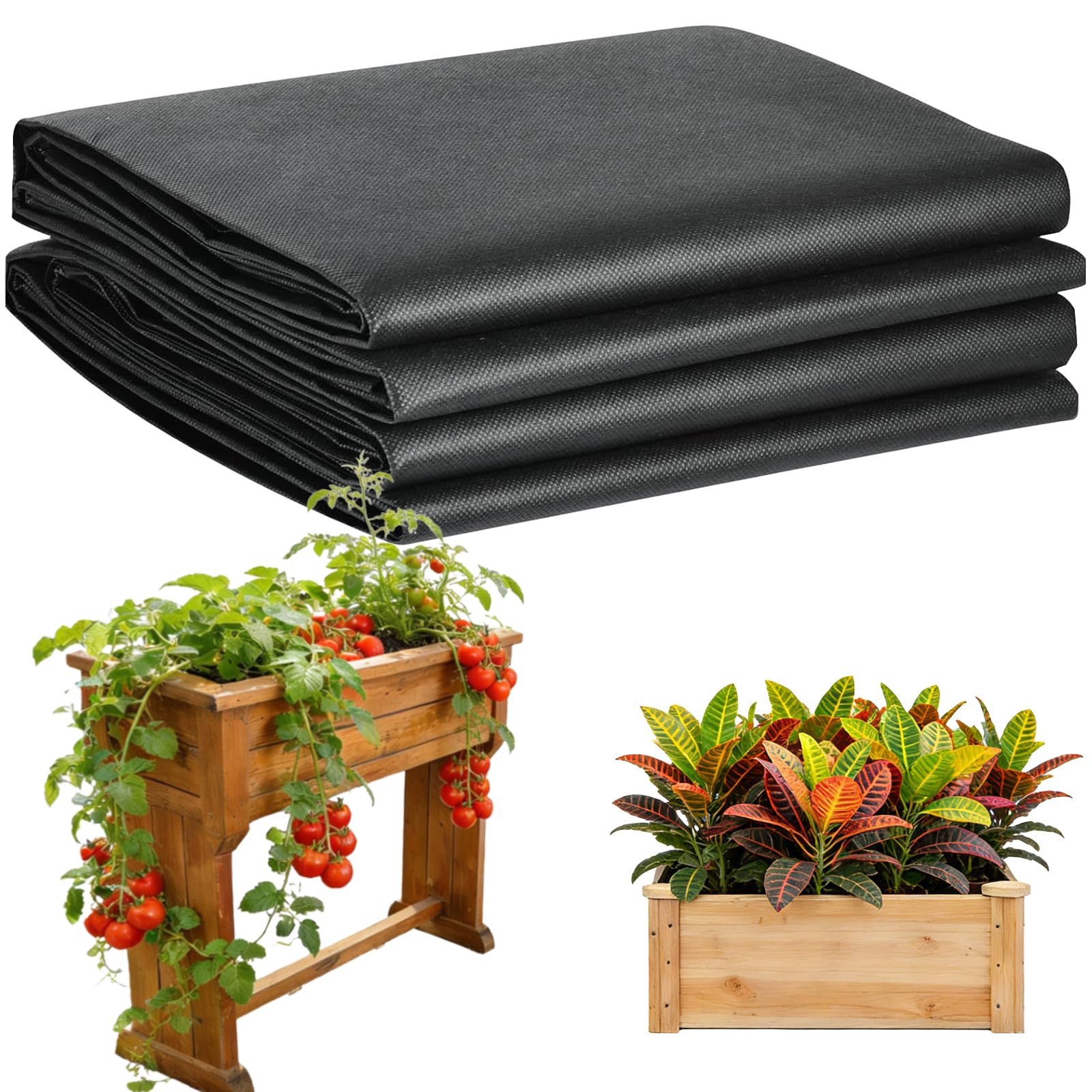 Xiyingcai Heavy Duty Landscape Fabric Liner for Outdoor Large Veg Trough Raised Bed Planters, Cut-to-Fit Plant Grow Bag Liner for Vegetable Trugs & Herb Planters (160x290cm)