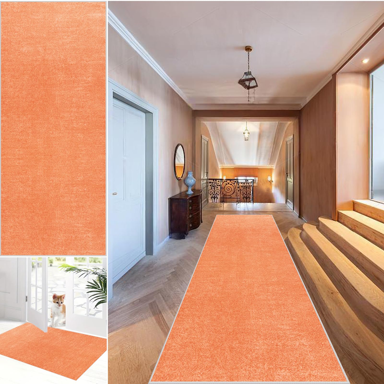 Fjhaeuo Carpet Runner for Hallway Non Slip Long Kitchen Runners Large Rugs Living Room, Short Pile Washable Rug Area Rugs for Bedroom Dining Room bathroom sink carpet 90 x 120 cm