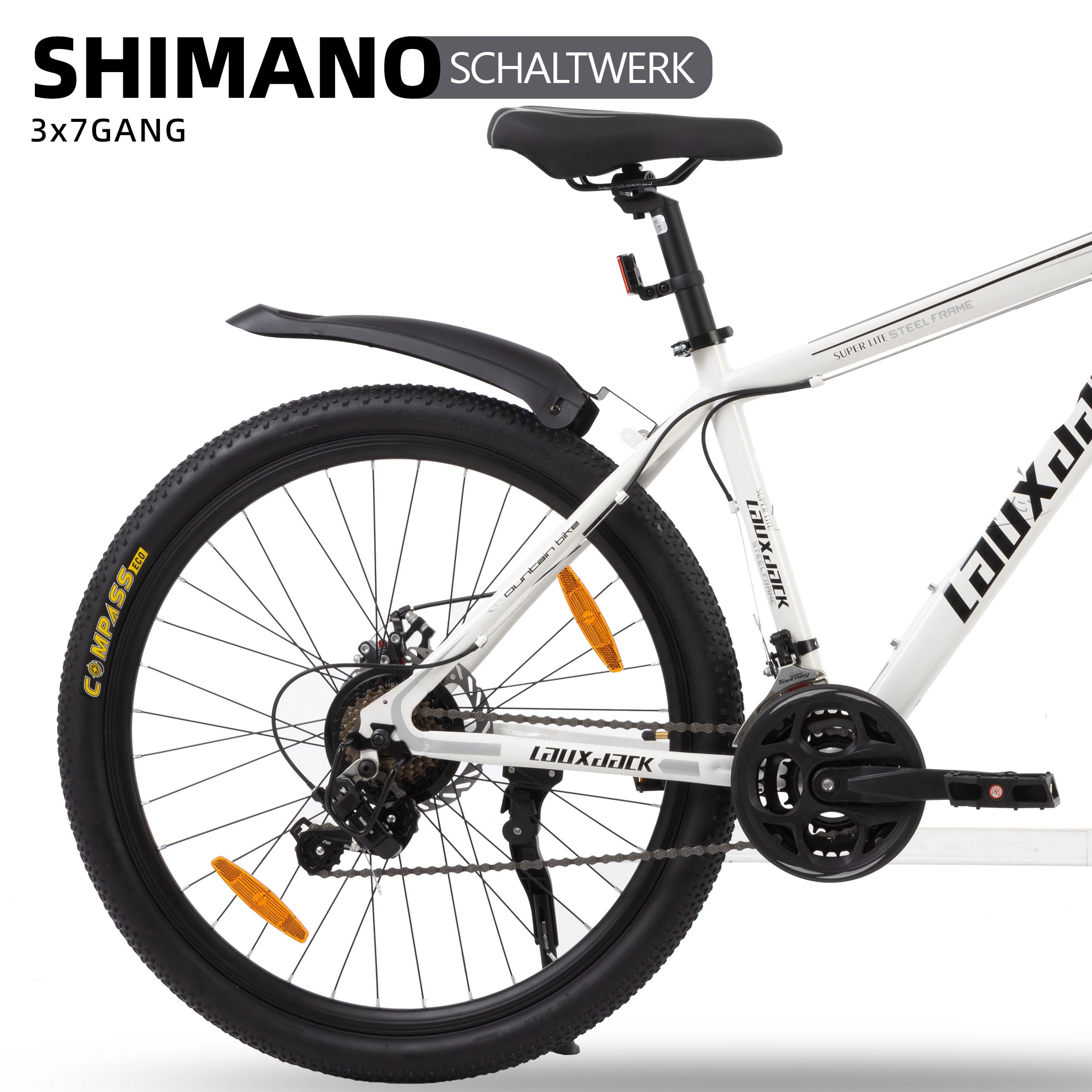 STAPERFO Bicicleta de montaña de 26 pulgadas Hardtail – MTB con 21 marchas y frenos de disco, horquilla de suspensión, bicicleta para hombre y mujer a partir de 160 cm – Bicicleta de ciudad y terreno
