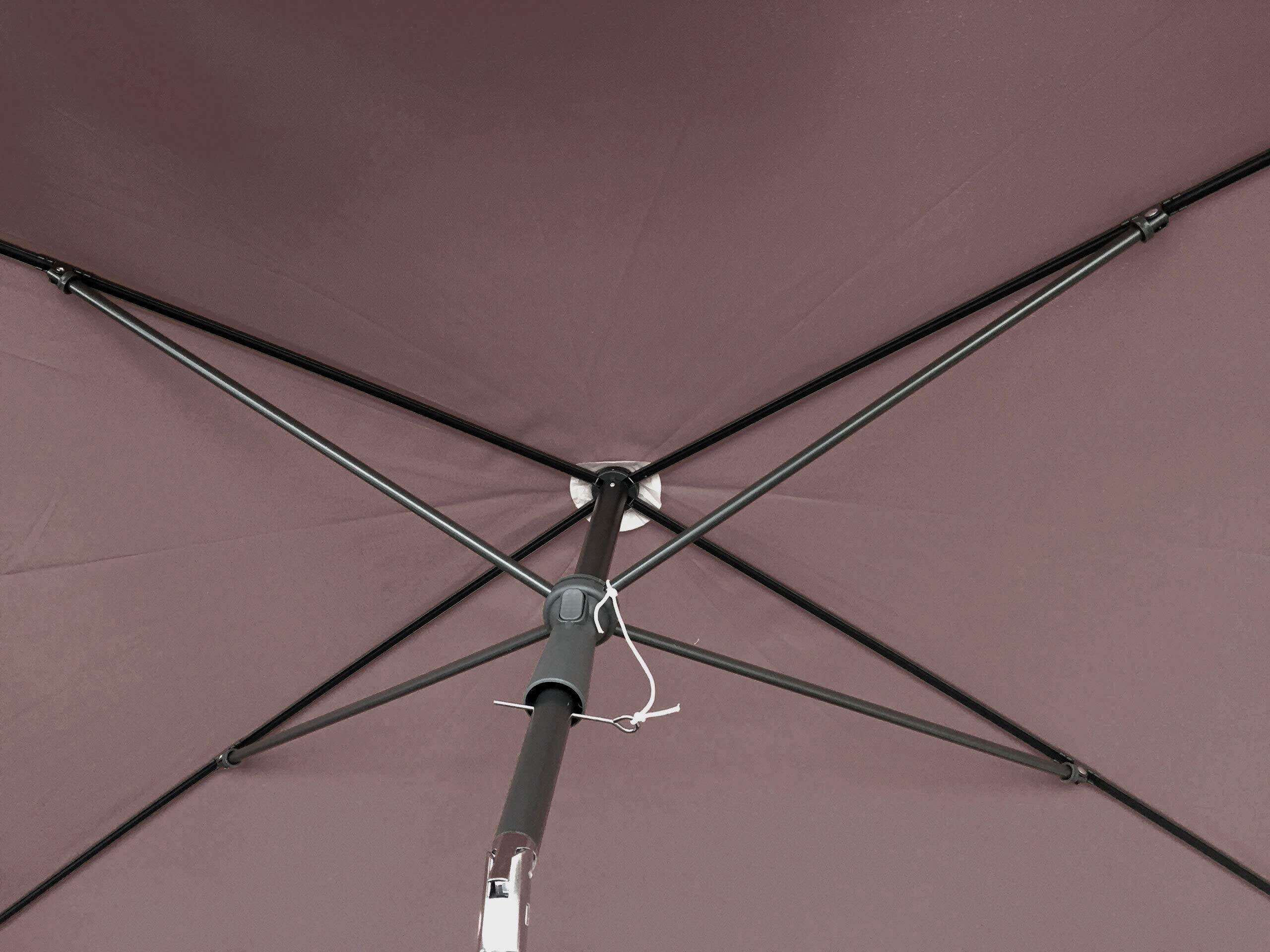 QUICK STAR Parasol balkonowy 200 x 125 cm, prostokątny, składany, kolor taupe, parasol ogrodowy, UV 50, z pokrowcem ochronnym