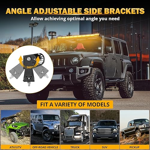 Miniatura 5 de Auxbeam Barra de luz LED LED de 42 pulgadas, 240 W, combo de inundación de punto recto, luces LED todoterreno, luz antiniebla estroboscópica blanca