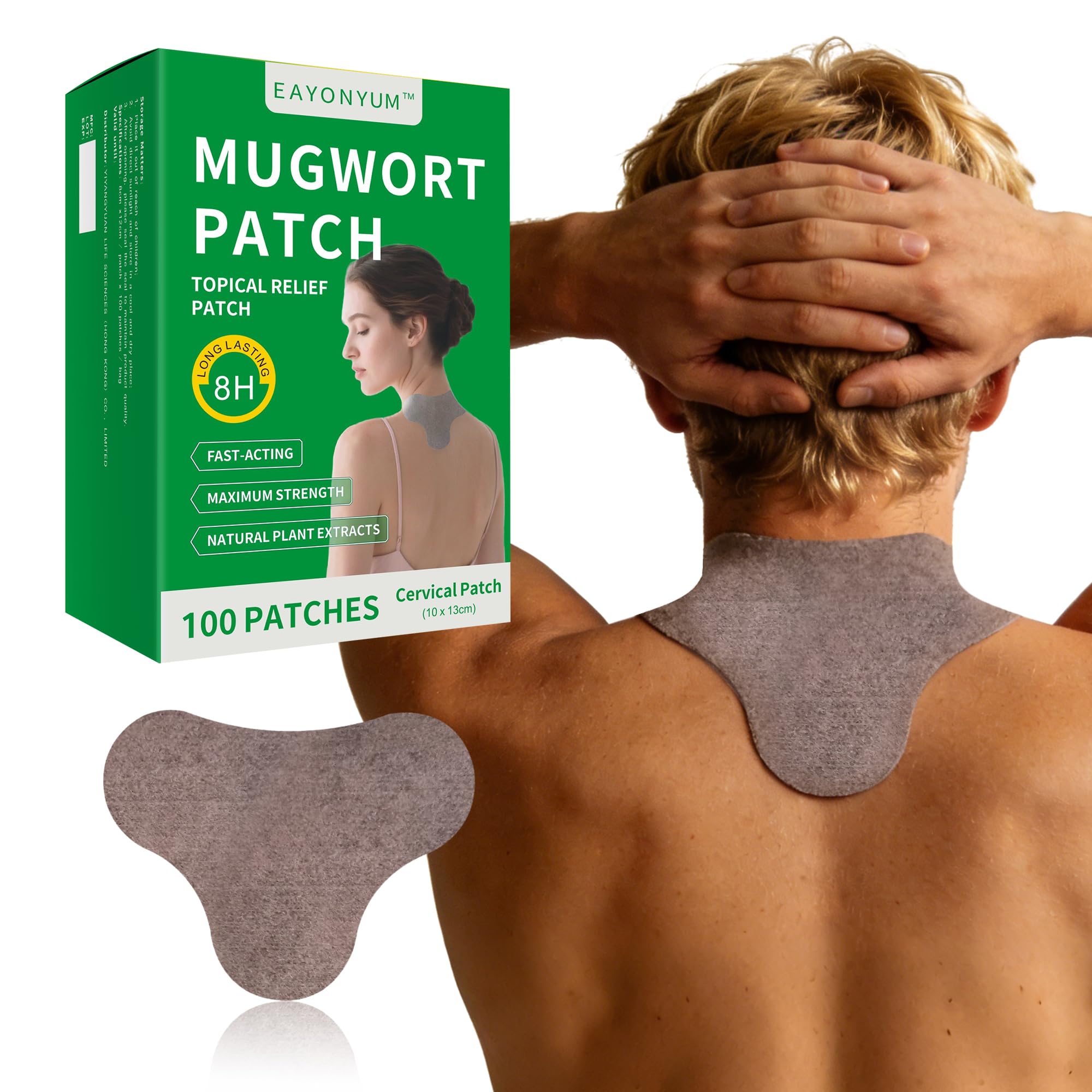 EAYONYUM 100 parches térmicos para el cuello, máxima resistencia para cuello, hombros, rodillas y espalda, calor de larga duración de 8 horas y fuerte adherencia. Se dirigen a las molestias