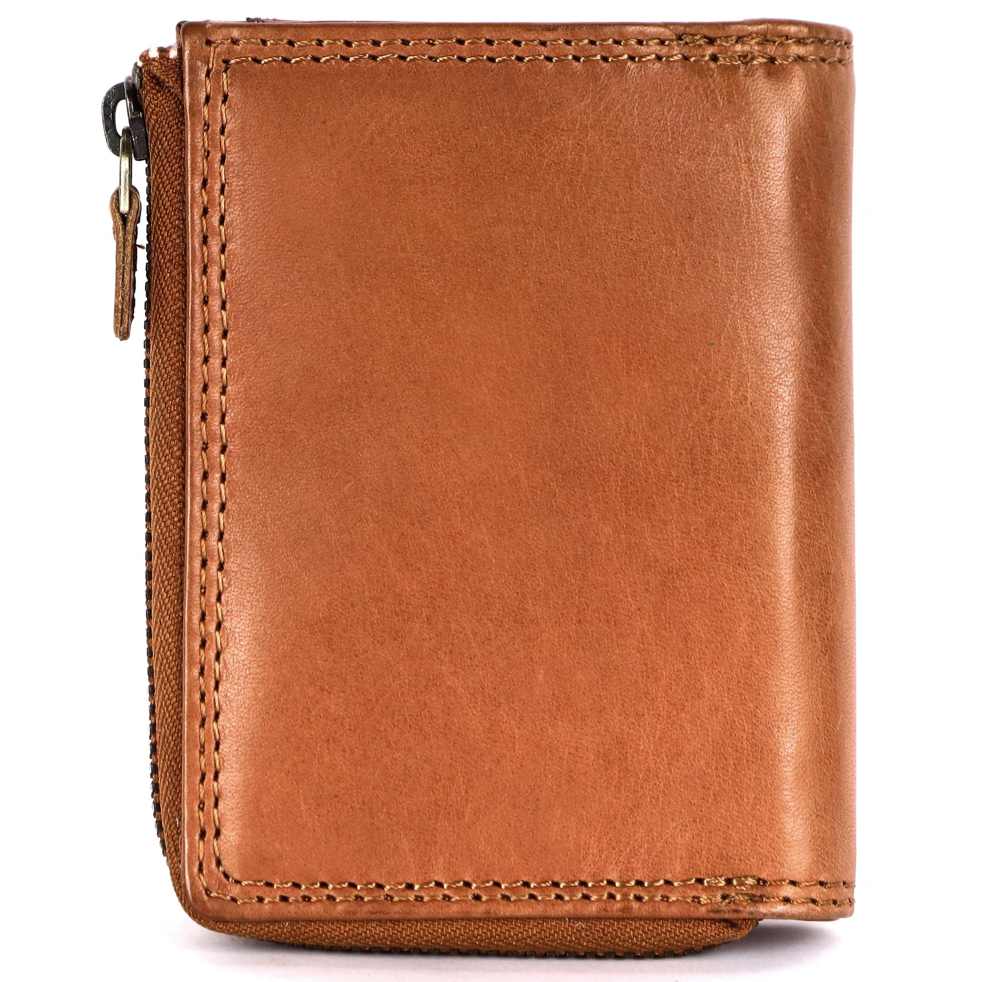 Benthill Kleine Geldbörse Echt Leder | Damen & Herren Geldbeutel mit RFID Schutz | 7 Kartenfächer | Slim-Wallet inkl. Geschenkbox, Farbe:Braun