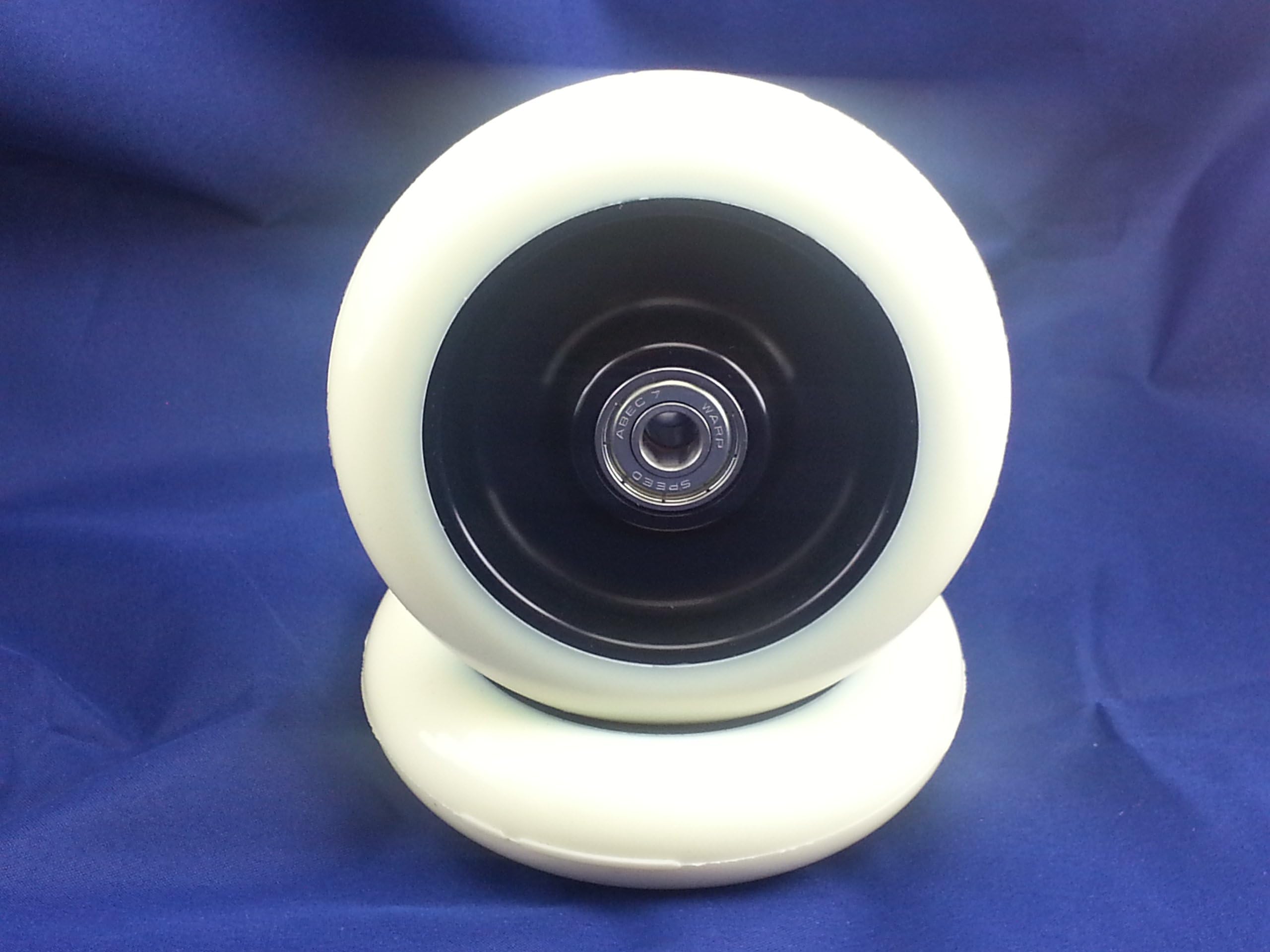 Metal Core 100mm Pro Scooter 2 Wheels with Abec 11 Bearings Installed Razor #wbd1 White on Black MADE IN USA!