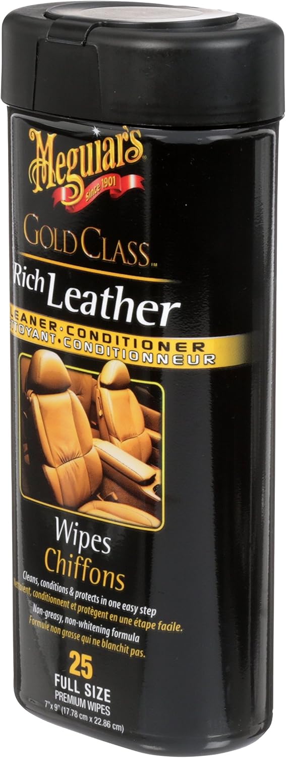 25 Pack Gold Class Leather Wipes