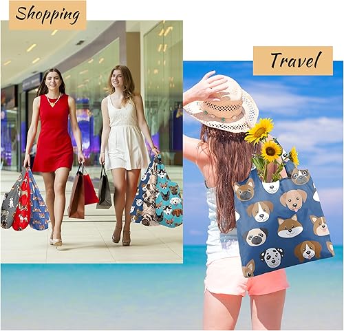 Vista 68 de BeeGreen Bolsa de viaje plegable reutilizable para regalo, bolsas de comestibles reutilizables, grandes regalos de vacaciones, bolsa de tela