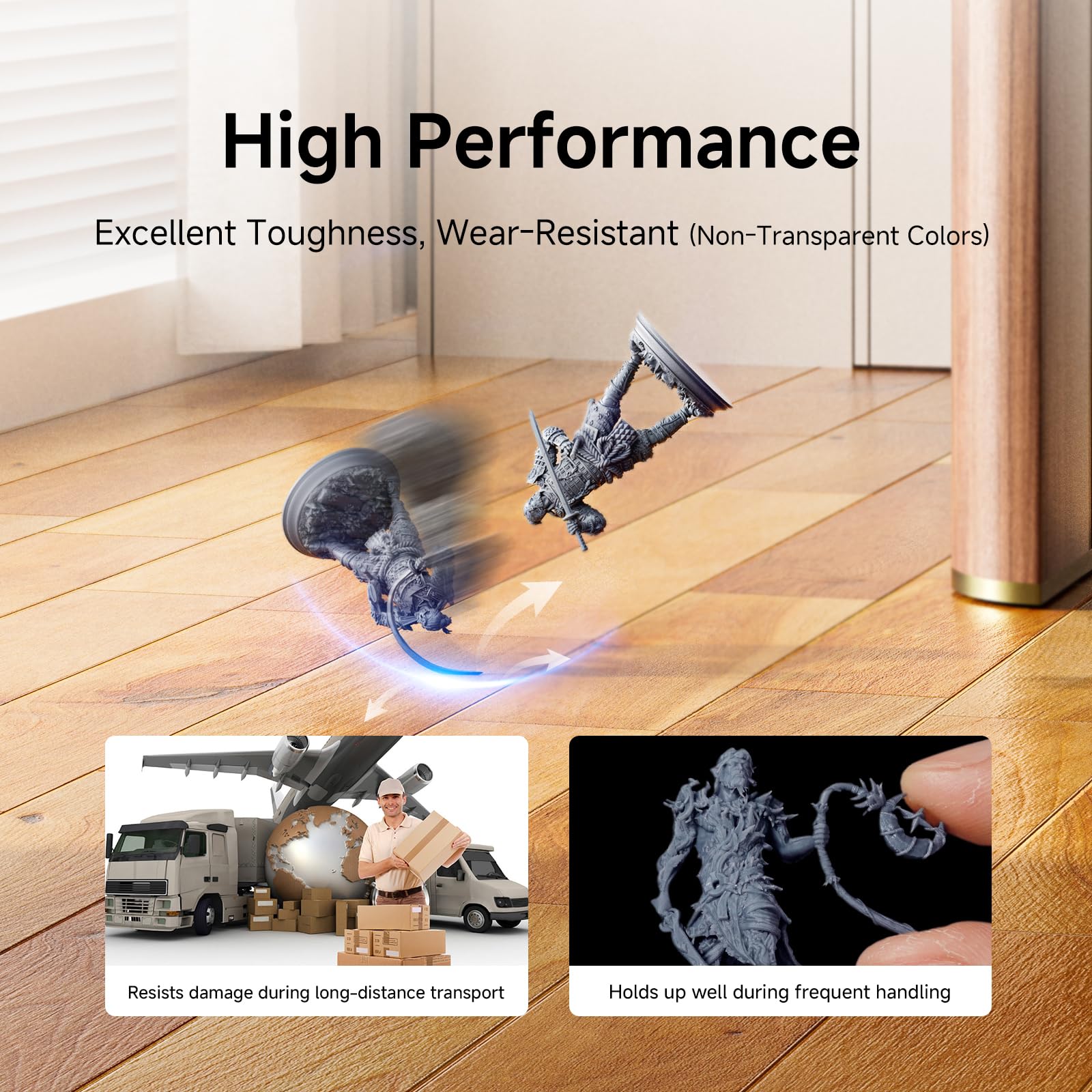 RESIONE 3D Resin Water Washable: TH-WW Transparent Tough Resin 3D mit Dauerhaft rissbeständig für Miniaturen/Animations-Spezialeffektteile - Flammenorange 1000g