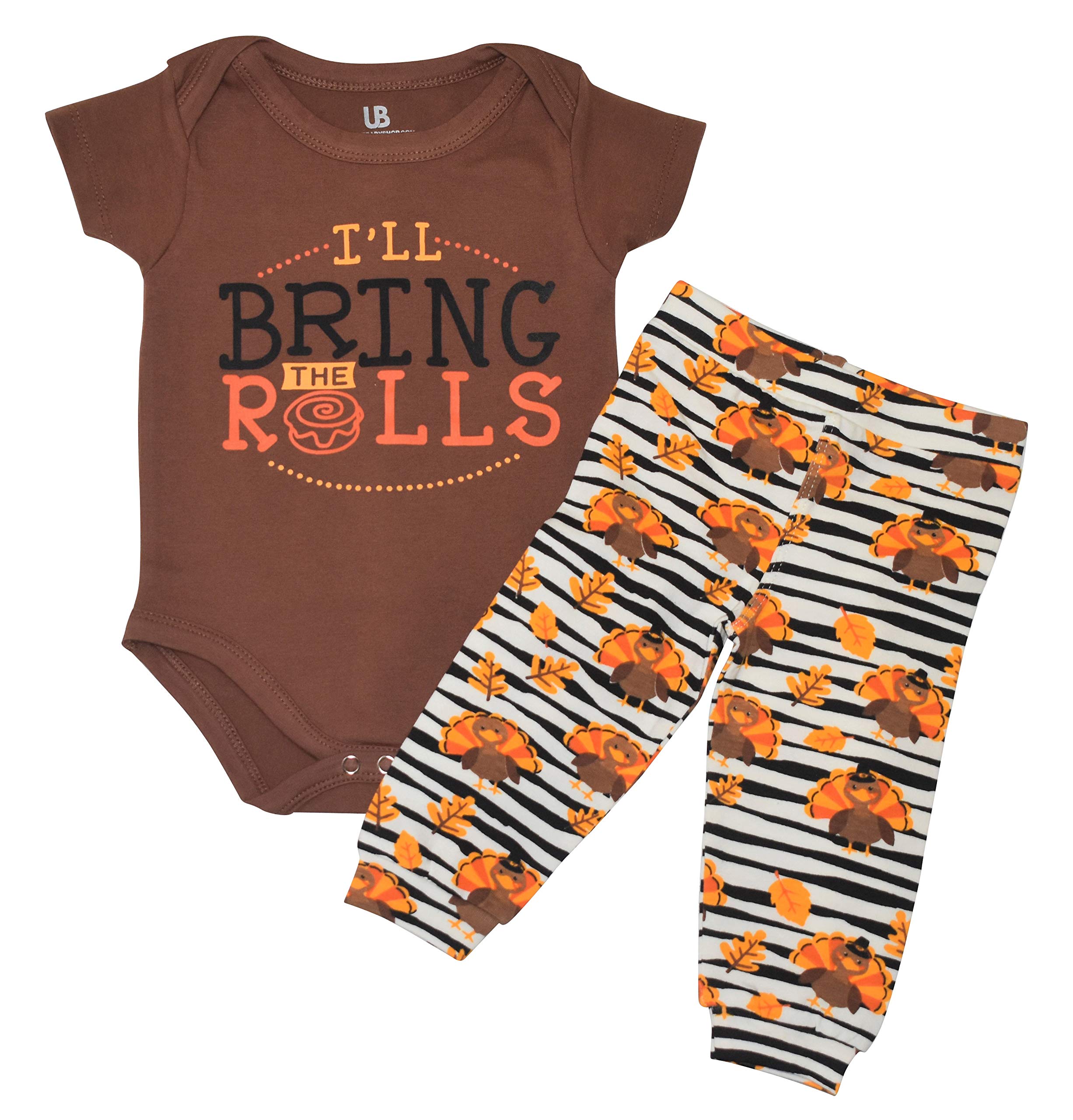 Baby Boys Girls 2pc Outfit Set Short Sleeve Bodysuit with Pants
