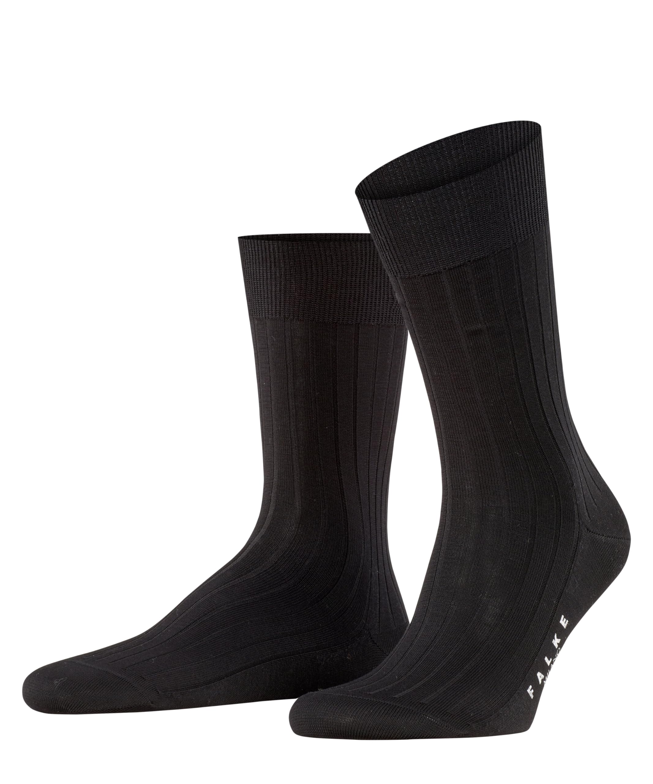 FALKE Men's Milano M So Cotton Patterned 1 Pair Socks, Black 3000, 5.5-6.5