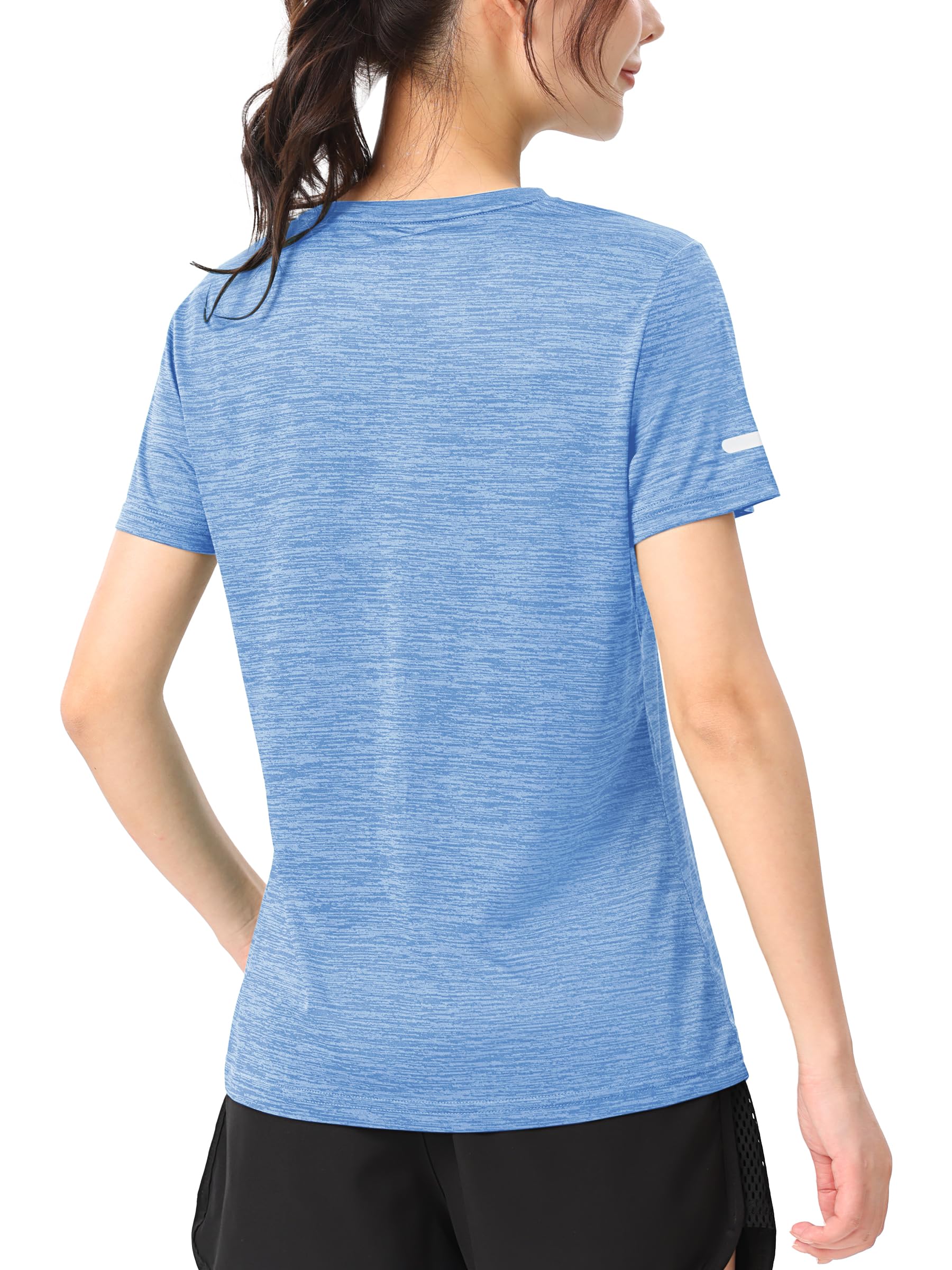 [TACVASEN] Tシャツ レディース 半袖 吸汗 速乾 スポーツ 無地 トレナー ラーニング トレニング トップス テニス ジム ウェア 透け防止 運動着 おしゃれ 夏 - 2