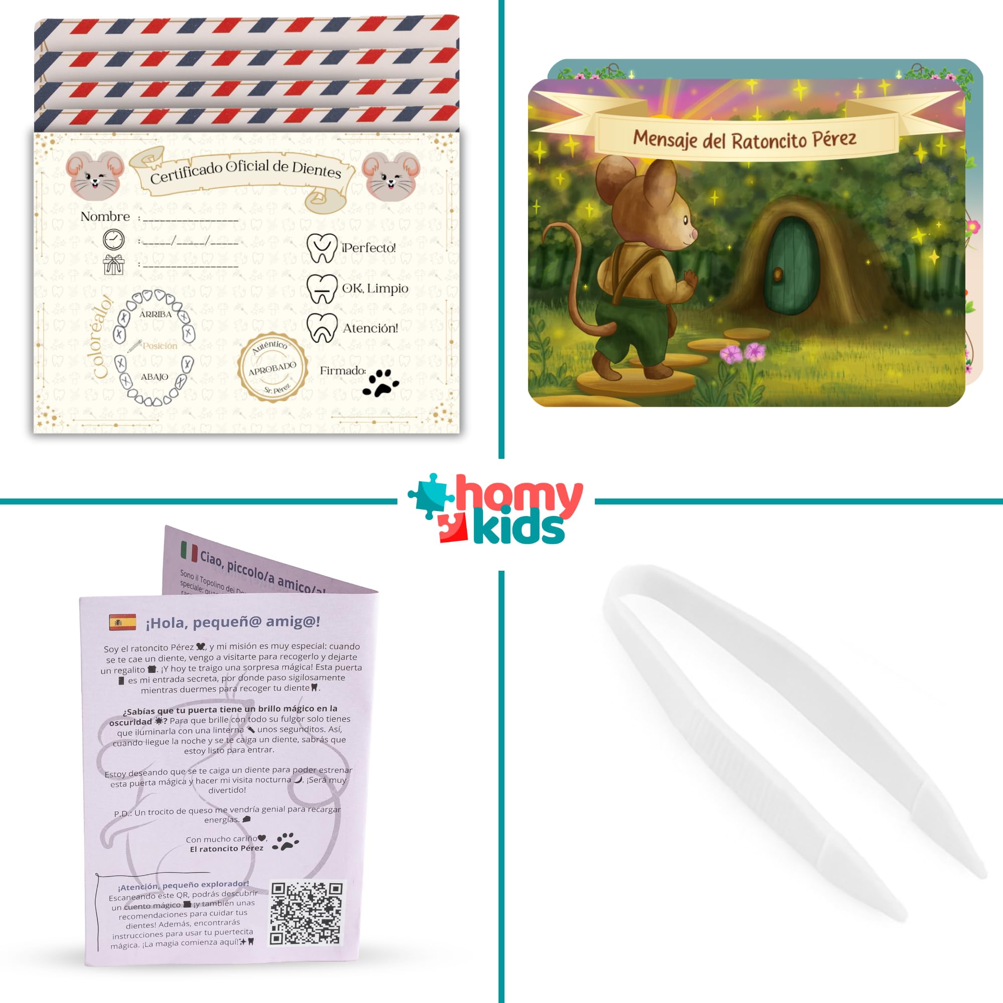 HOMYKIDS® Caja dientes de leche niño y niña - Cajitas de madera para guardar dientes - Regalos originales Ratoncito Perez para almacenamiento dientes (Azul) — view 4