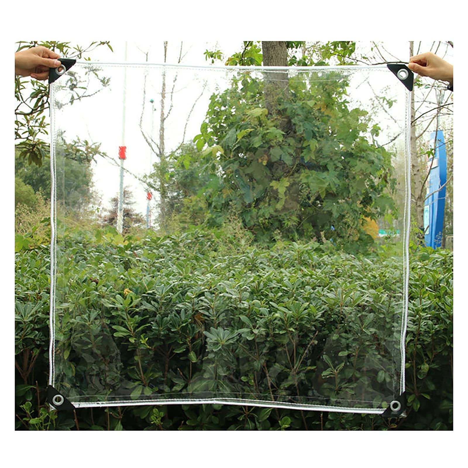 Heavy Du Bâche Imperméable 2,1 x 4,5 m - Bâche transparente avec œillets, indéchirable, anti-âge, anti-poussière pour terrasse, jardin, balcon, serre - 0,35 mm d'épaisseur