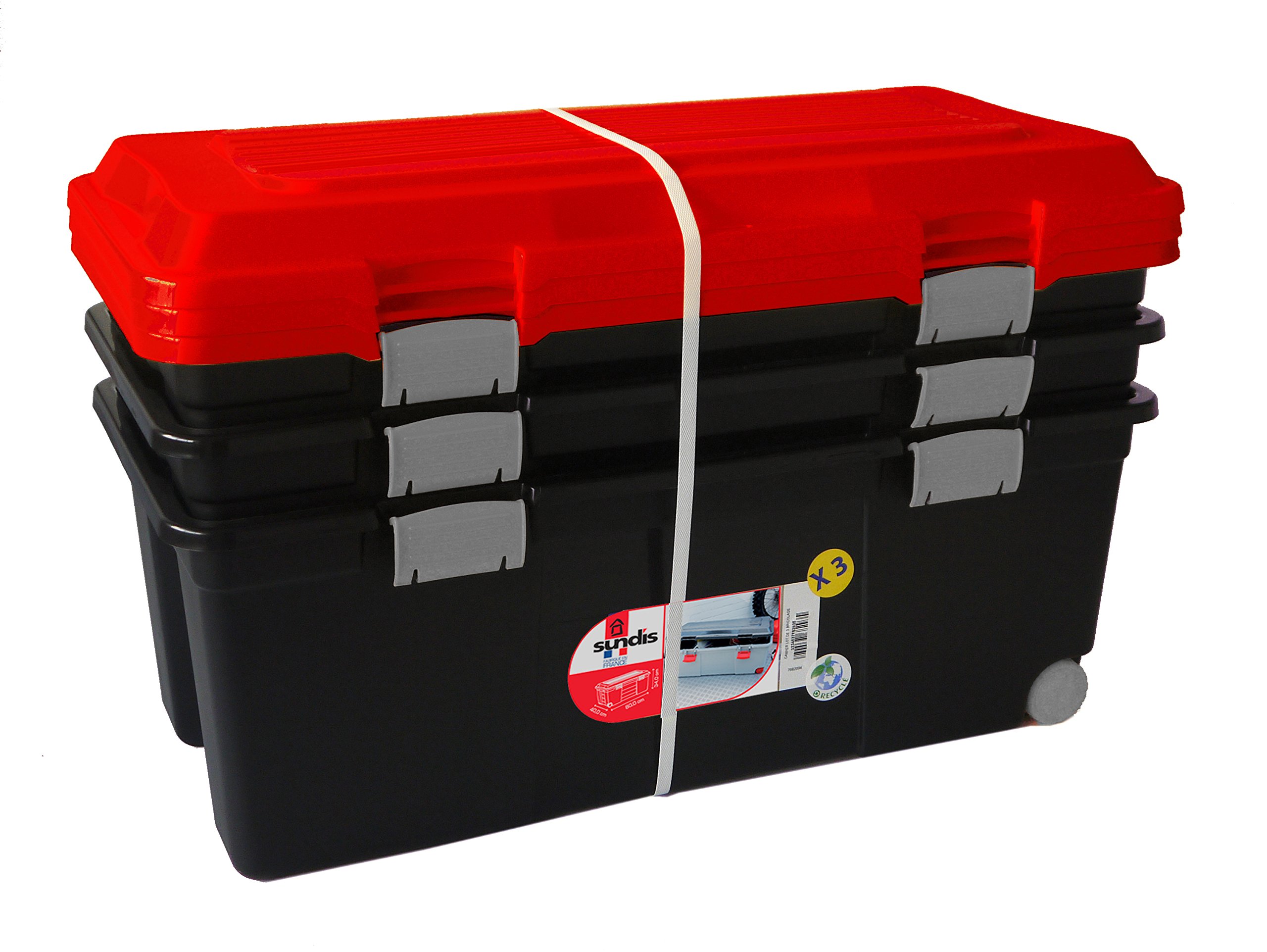 Sundis77682025 Camper Malle DIY Circled Plastic Black / Red 3 X 75 L