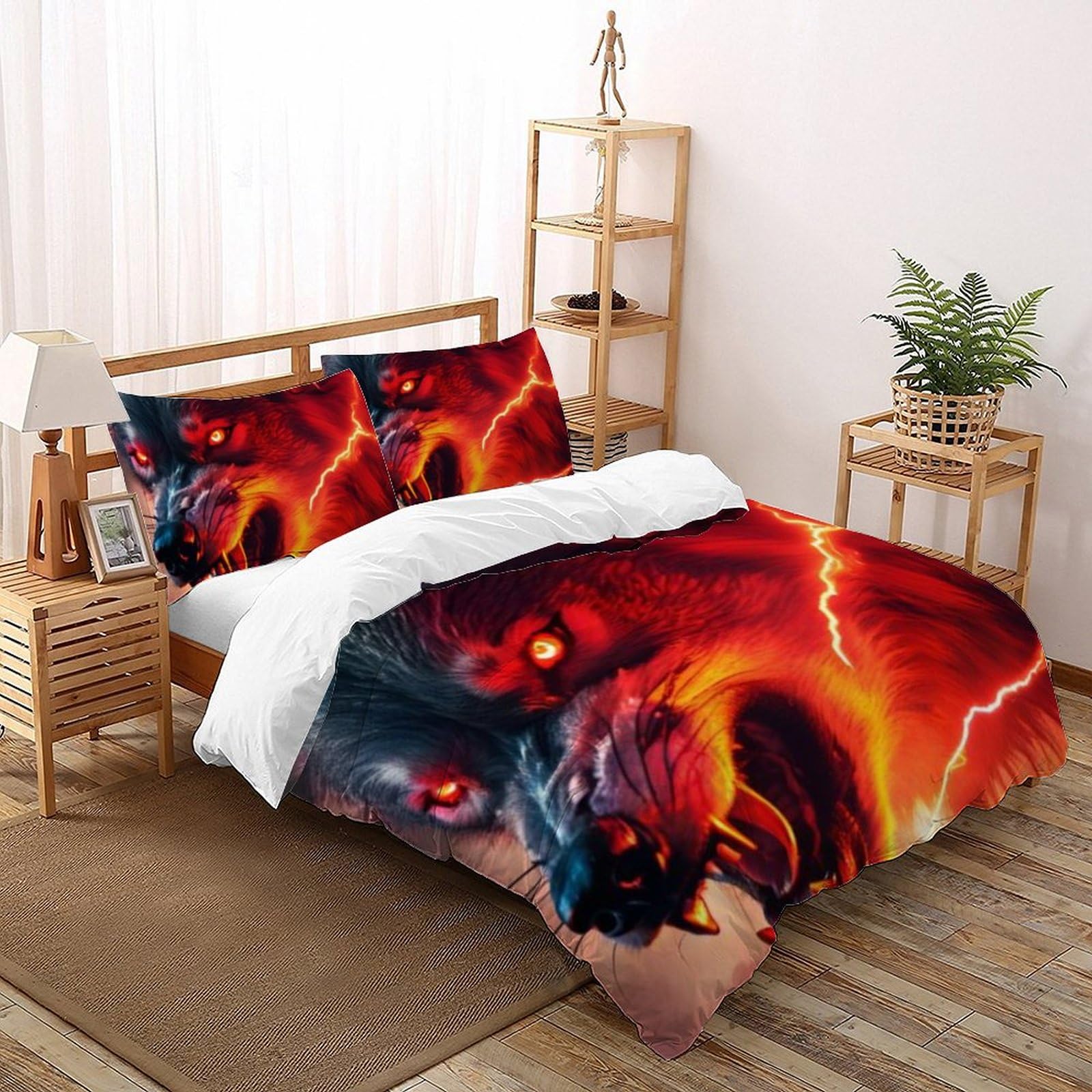 Housse de couette super king loup pour décorer une chambre de fille