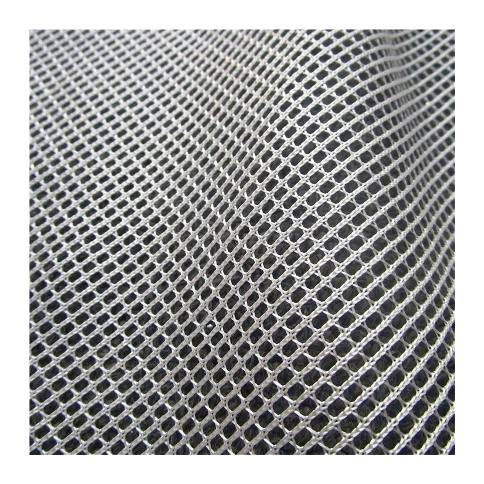 Tejido de malla para costura, Blanco negro hecho punto de la tela malla del poliéster 90x150 cm for Dration casera ropa deporte(White,Many yards not cut)