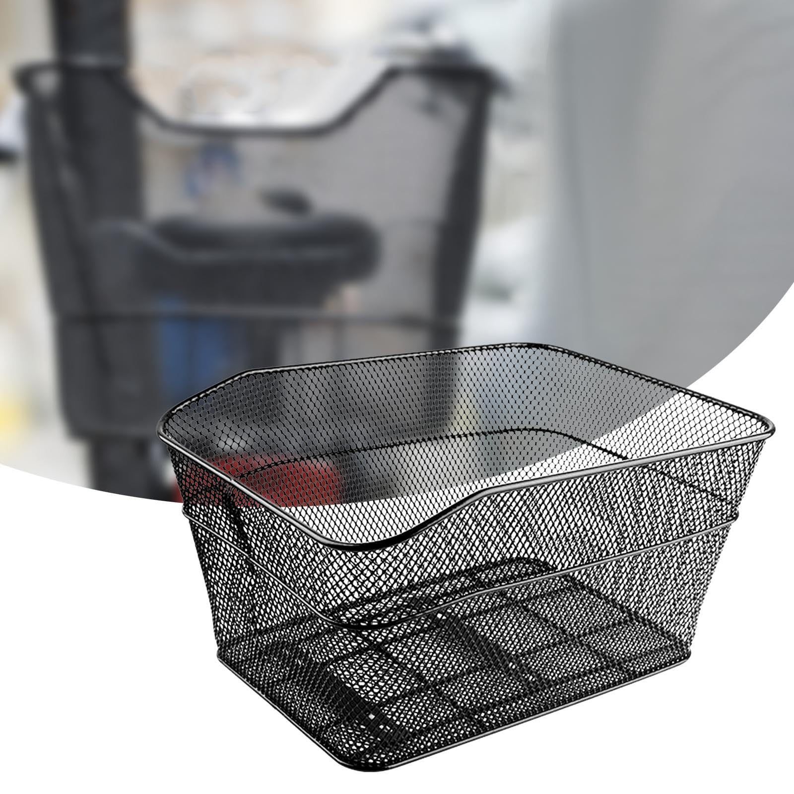 Koszyk rowerowy z przodu/tyłu Koszyk rowerowy tylny metalowy o dużej pojemności 15,35 x 12,01 x 7,68 cala dla zwierząt domowych pasuje do wszystkich ram rowerowych