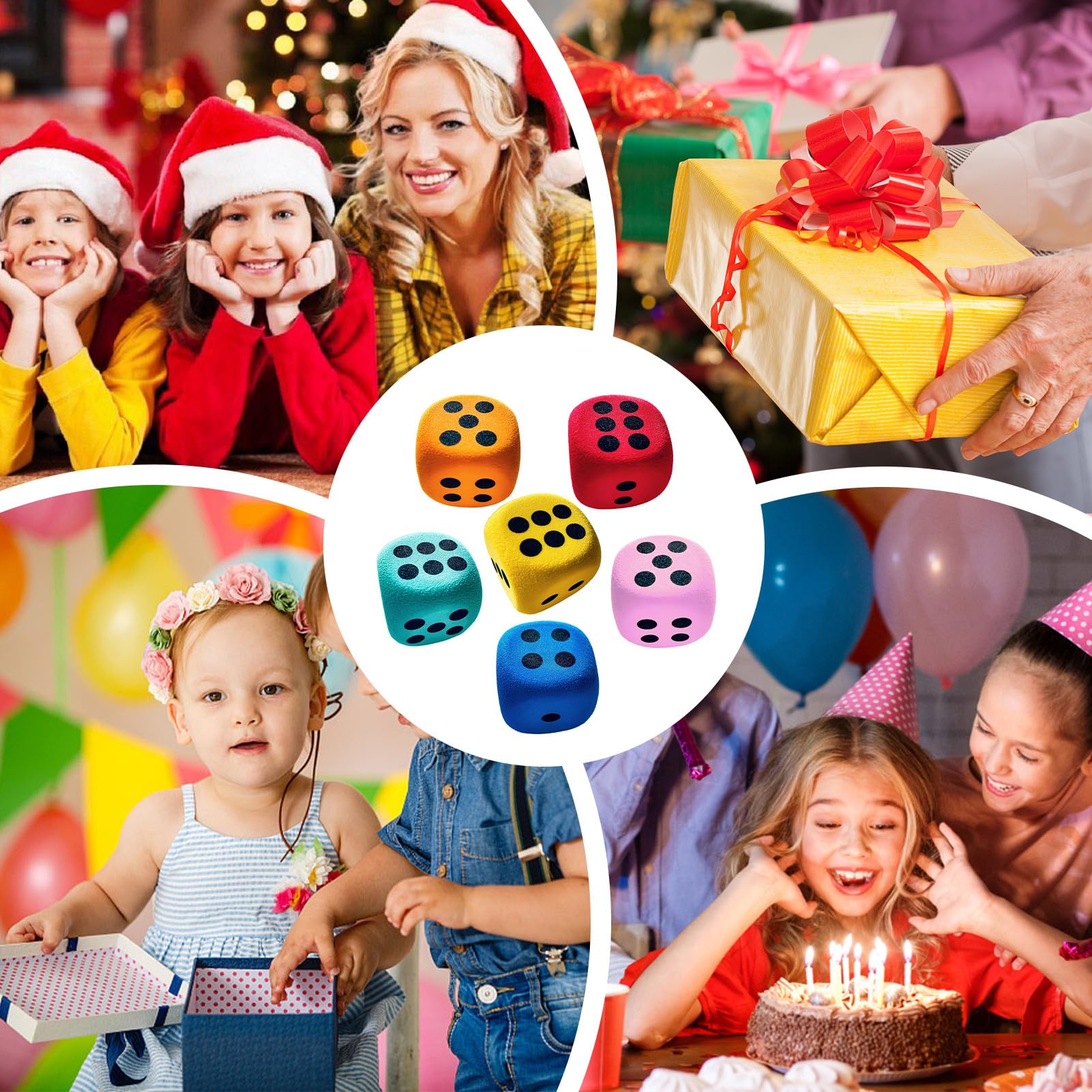 Grandi Dadi In Schiuma, 6 Dadi Colorati 4 cm, Giocattolo Sicuro Dai 3 Anni Per Scuola Casa Viaggi Famiglia Bambini Ragazzi Attività Educative