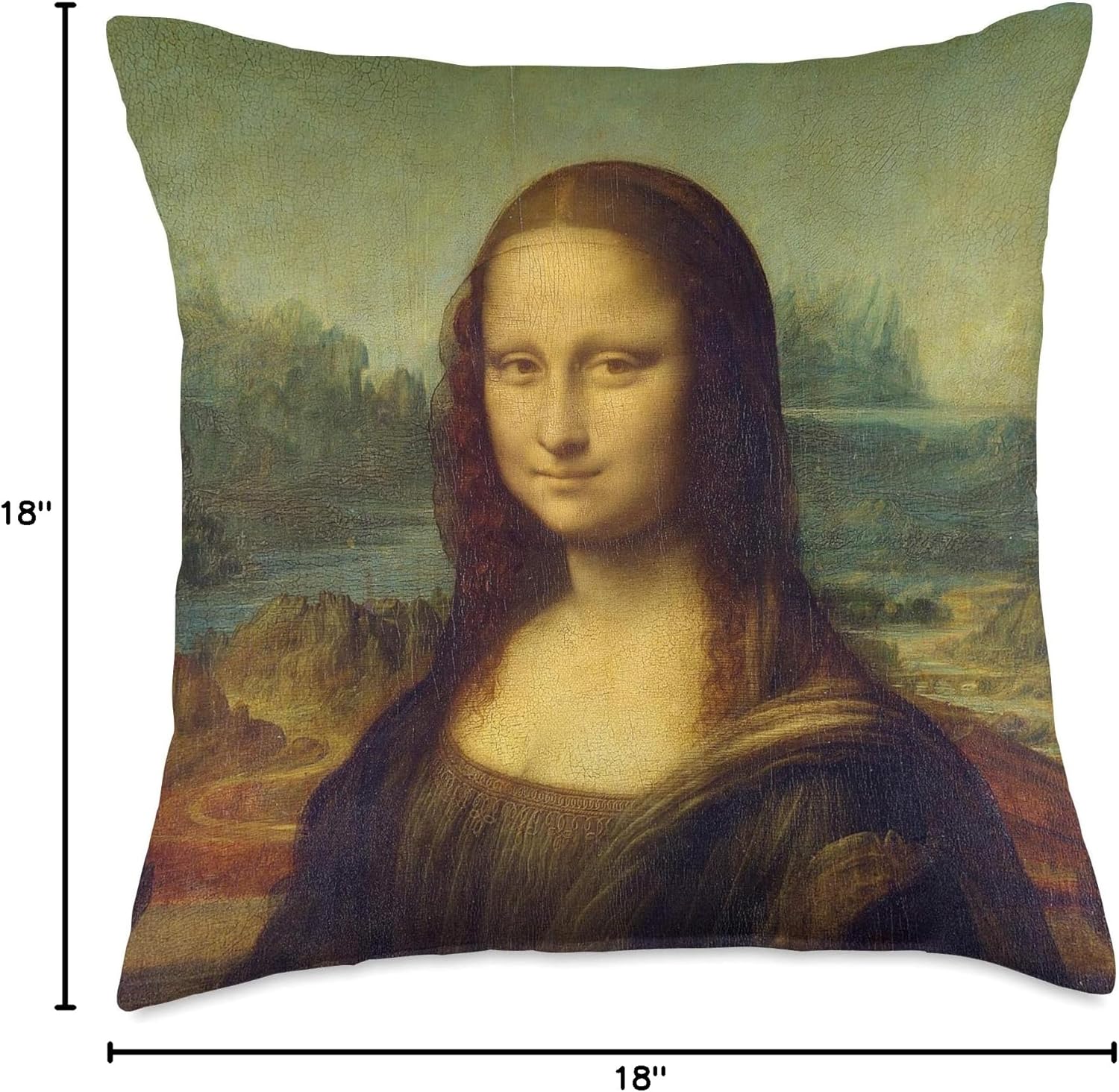 Mona Lisa by Leonardo da Vinci Art Throw Pillow