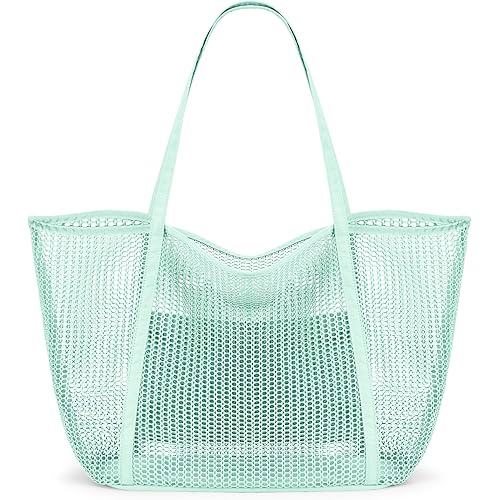 KALIDI FANCY FOREST Beach Mesh Tote Bag, Womens Shoulder handbag MAX 27L Grocery Bag