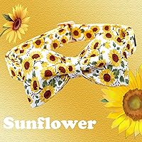 Vista 4 de Lionheart glory Collar de perro con pajarita, collar de perro con estampado de girasol para perros hembras o machos, suave, duradero, ajustable