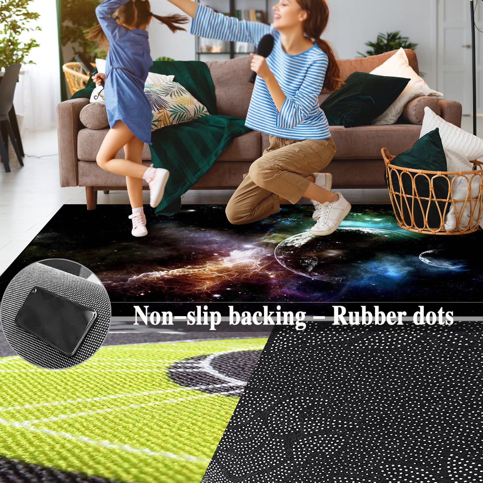 Tappeto per Batteria, Tappetino Insonorizzato, Drum Carpet per Batteria Elettronica, Drum Tappeto per Musica Pratica E Performance, Insonorizzato Tappeto Batteria Acustica 230 x 180 cm