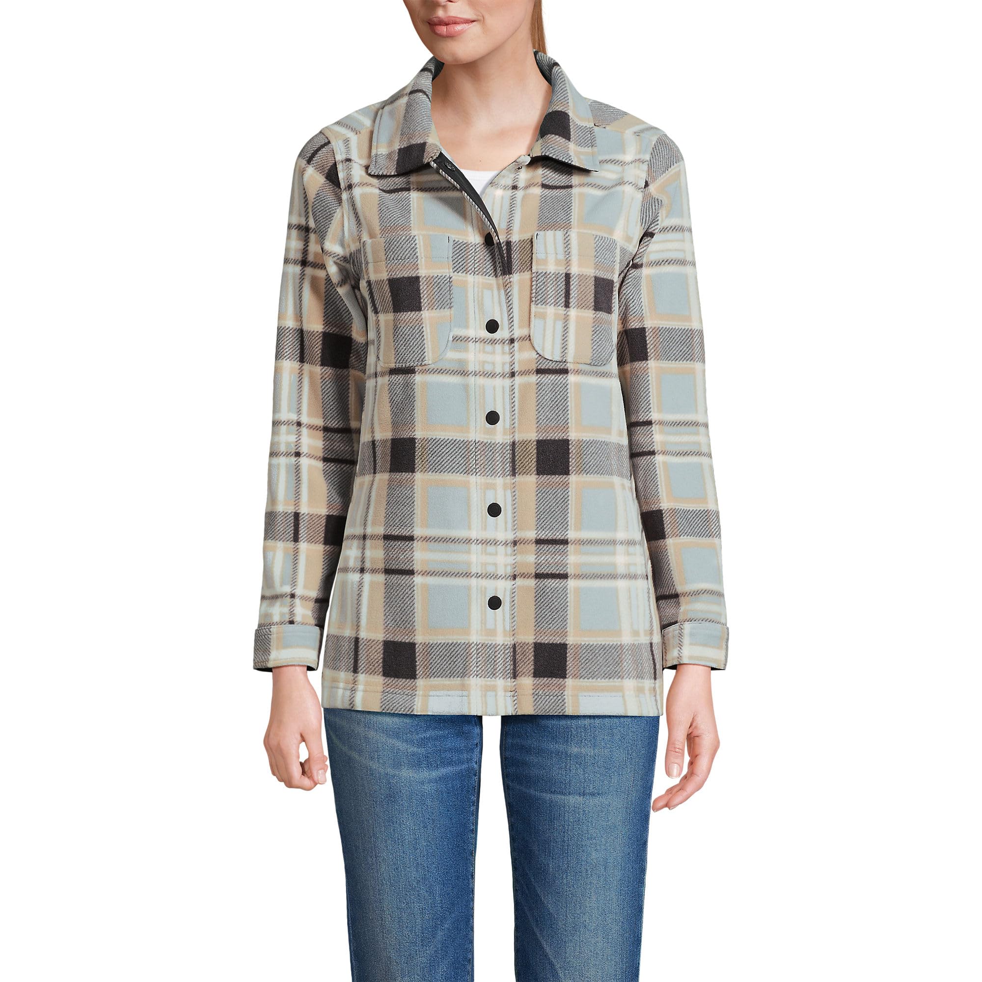 Lands' End Women's Anyweather Fleece Shirt Jacket