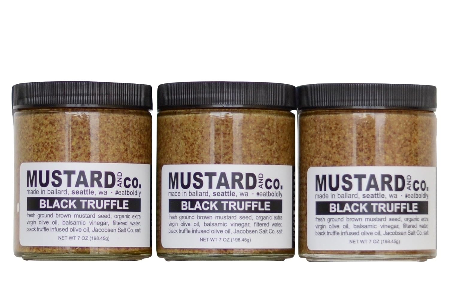 Mustard and Co. Black Truffle 7oz Jar 3 Pack