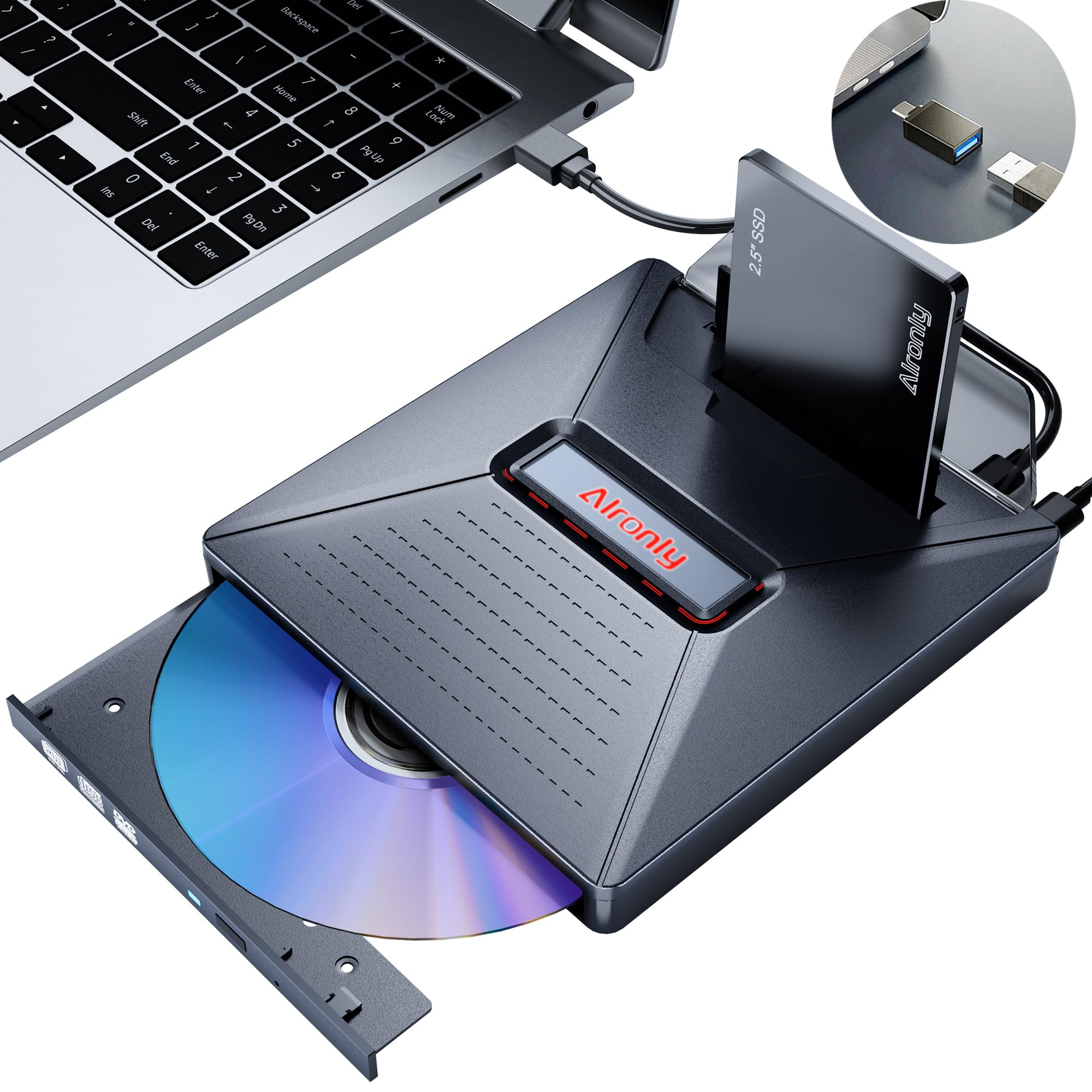 Amazon.com: Alronly External CD/DVD Drive for Laptop/PC, USB 3.0