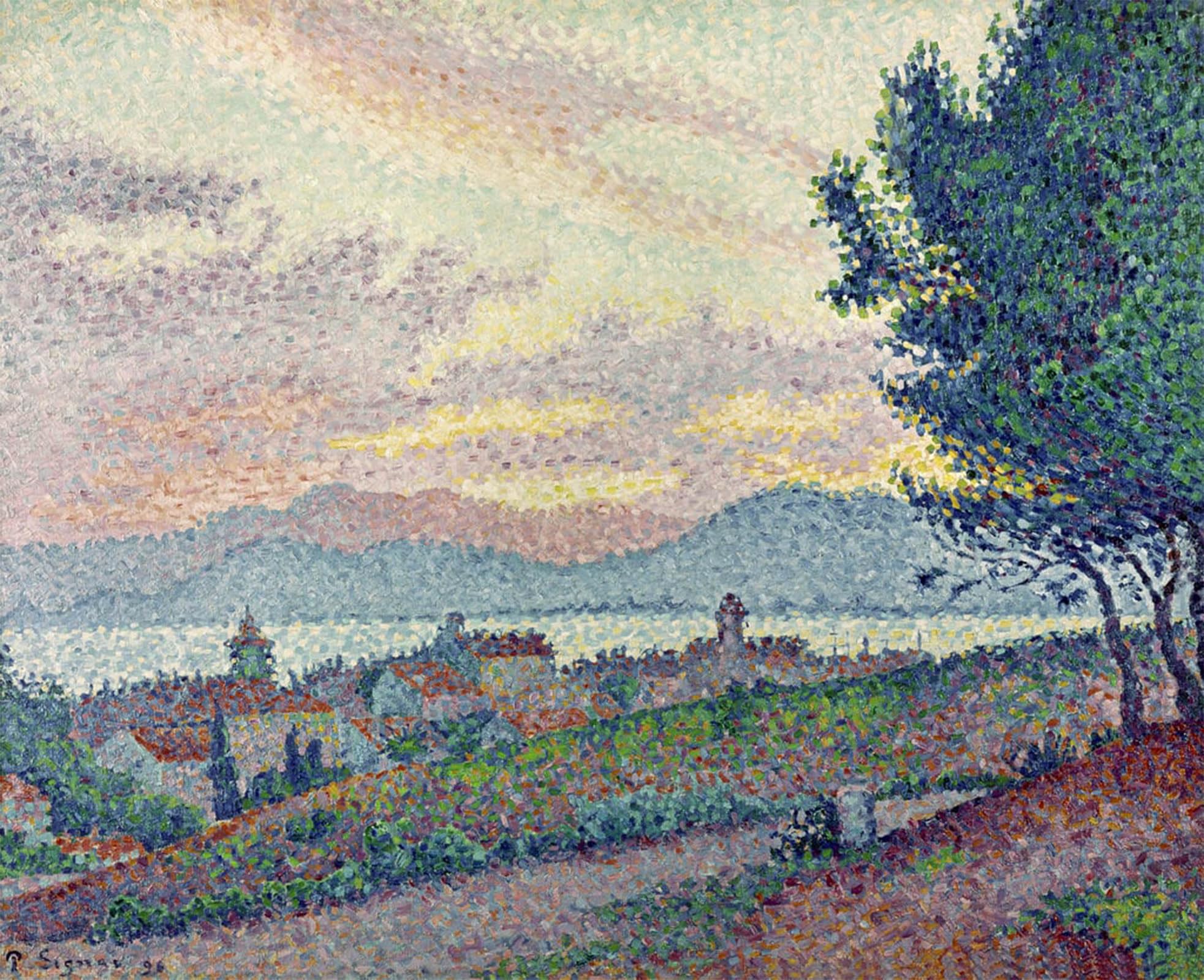 Dqcjiyigl No Frame Famous Painting Wall Art Posters Posters And Prints St. Tropez Pinewood By Paul Signac Mural Artwork For Home Decor 60X90cm