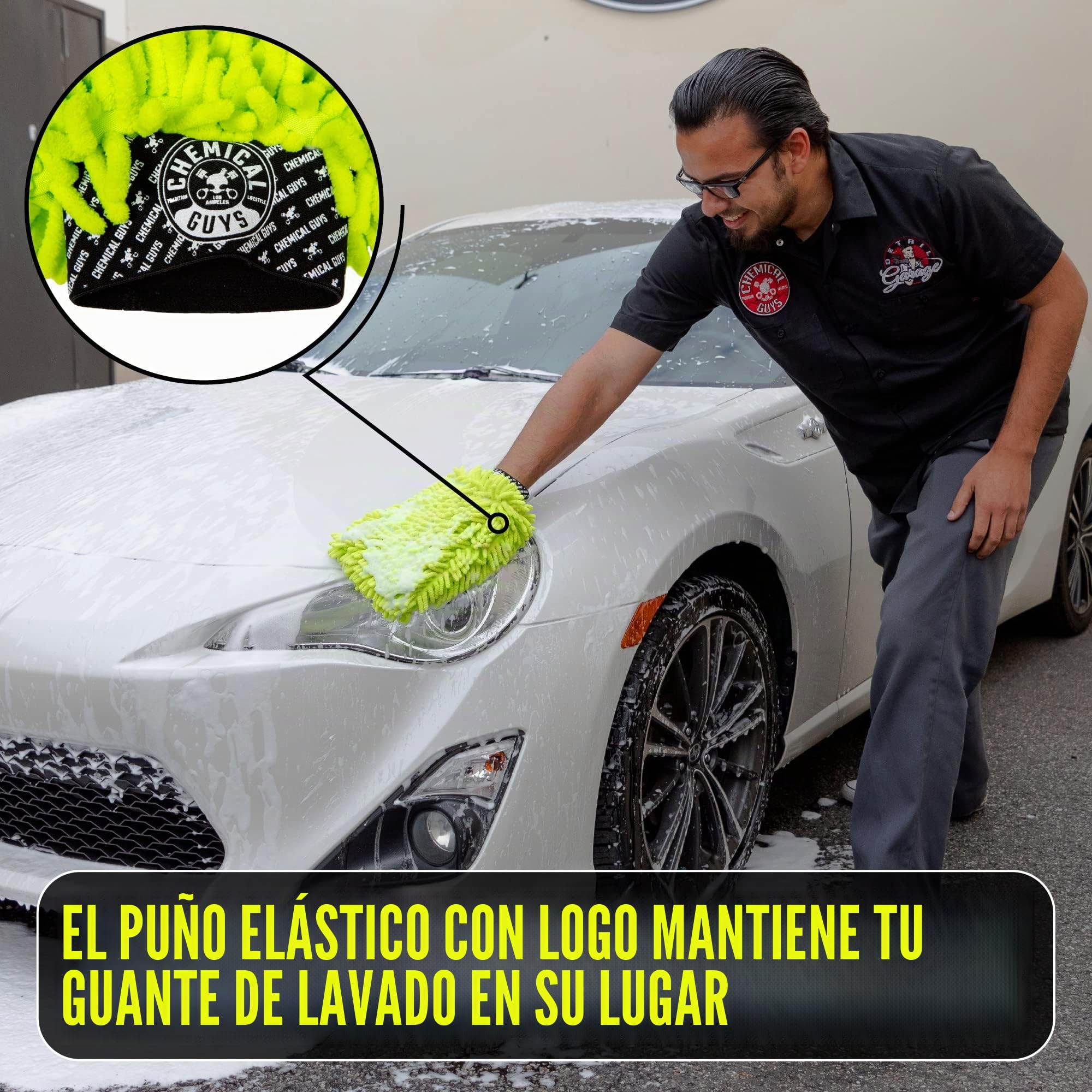 Chemical Guys Manopla de Lavado de Microfibra de Chenilla prémium antiarañazos, Color Verde (Paquete de 2)