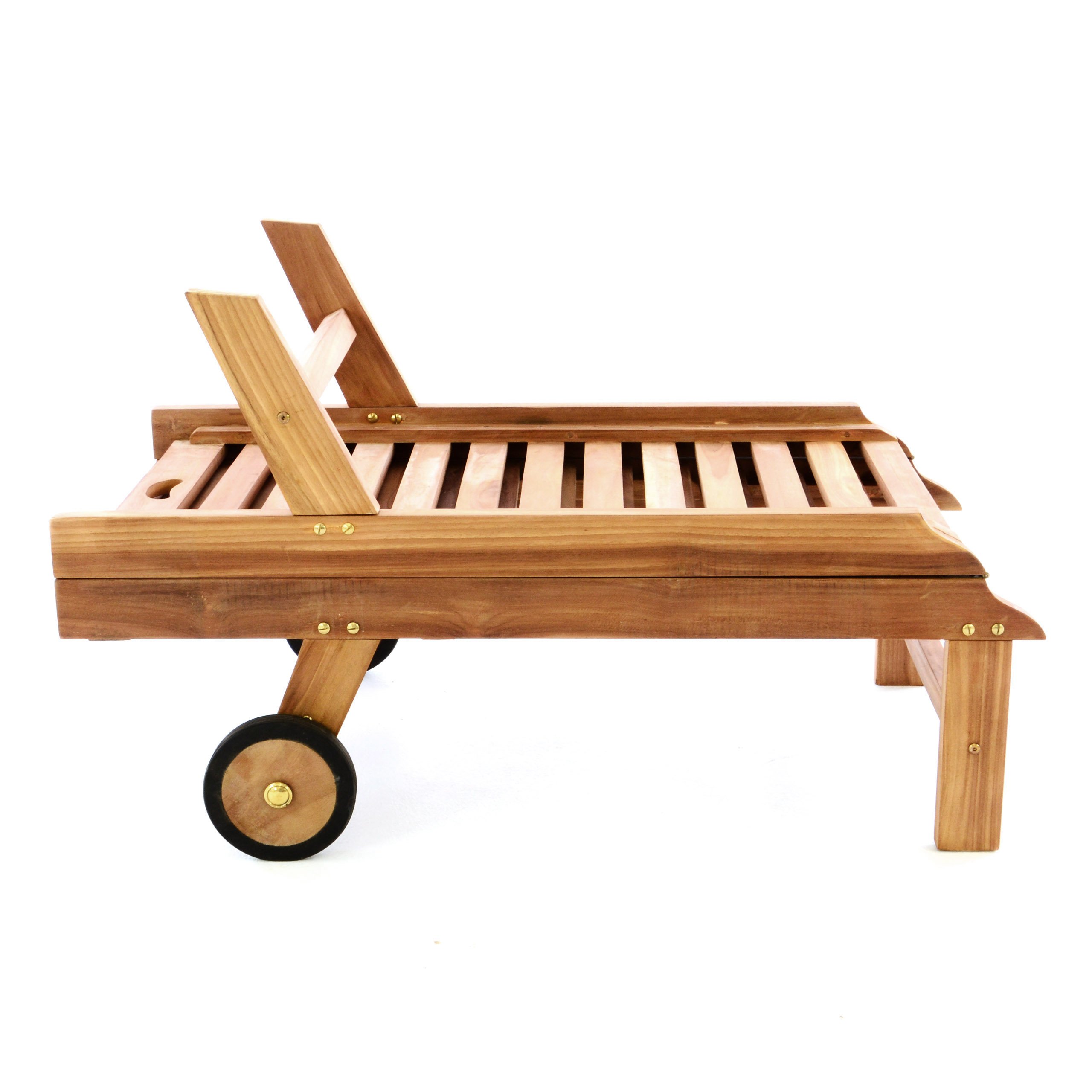 Divero klappbare Sonnenliege ESTEPONA aus Teak Holz, behandelt - Farbe: Braun