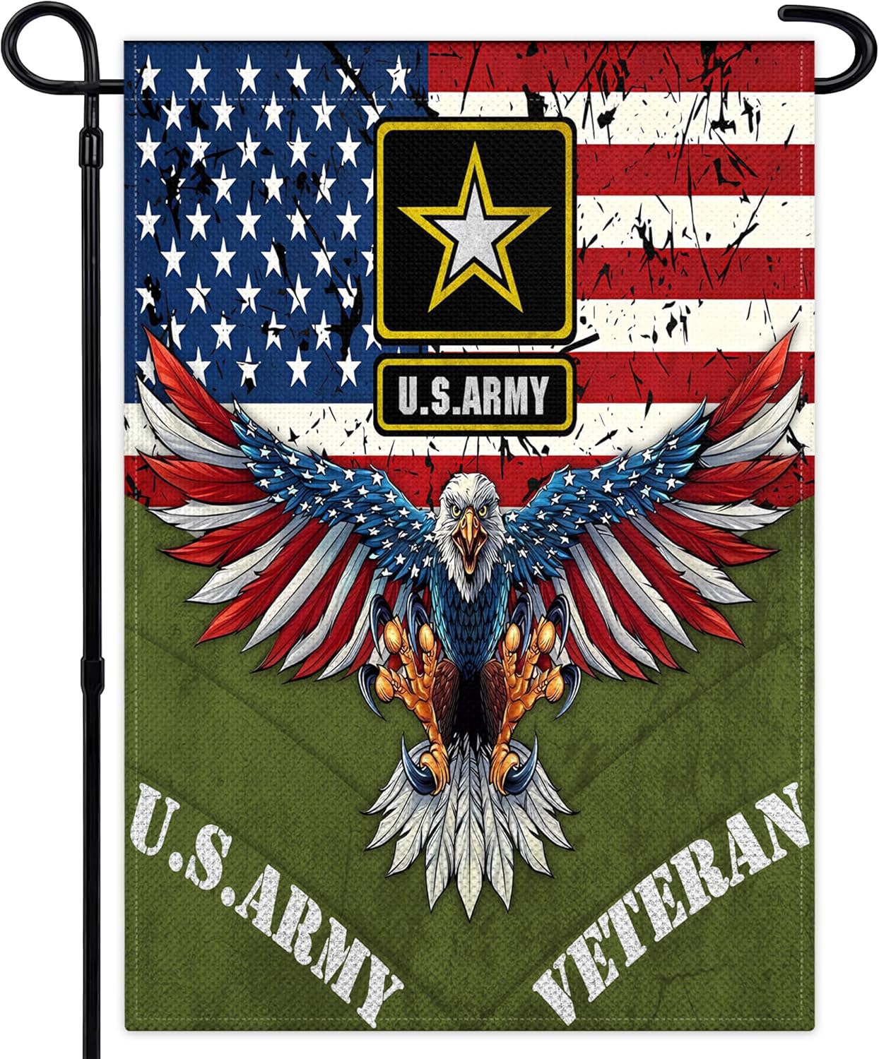American Army Veteran Garden Flag 12x18 Inch American